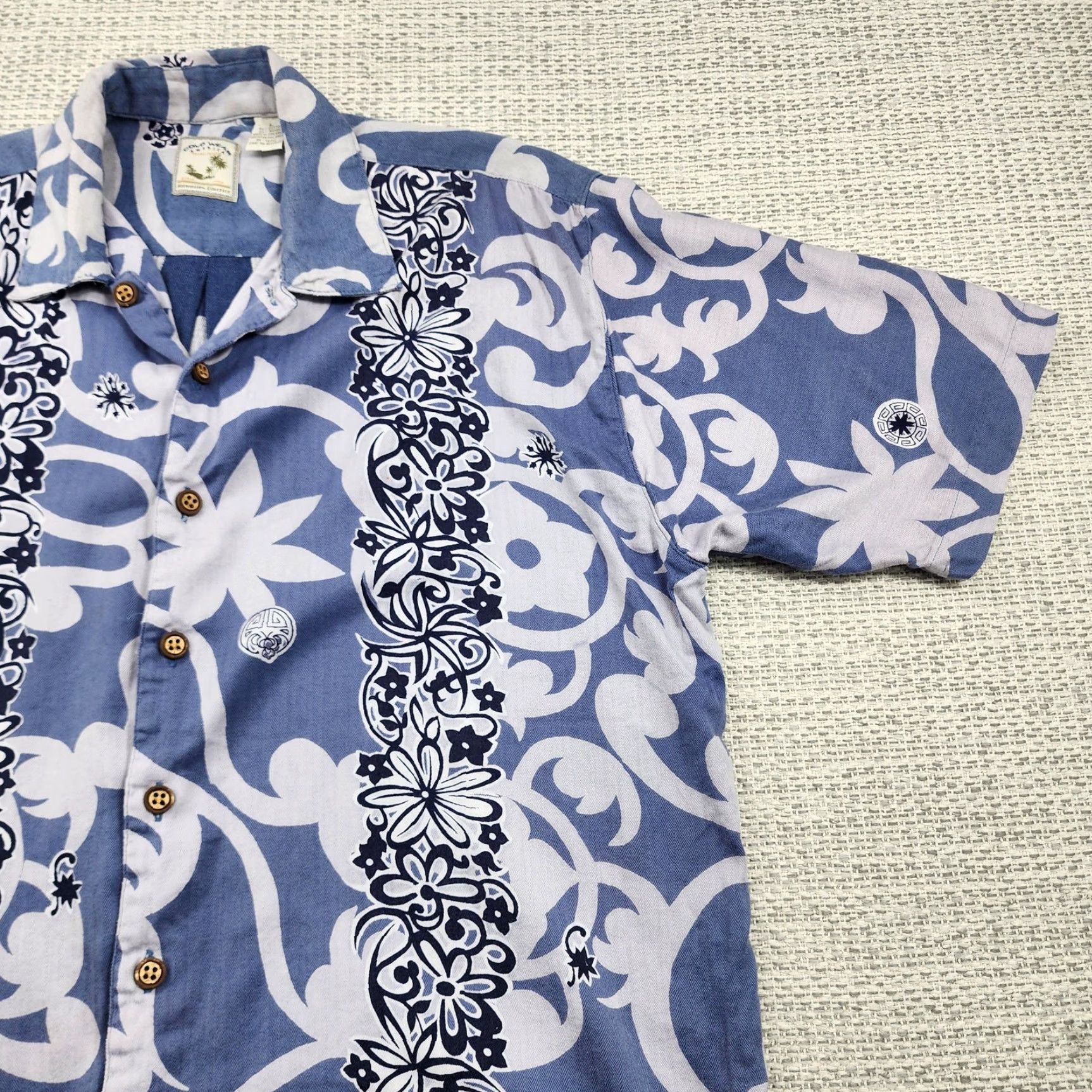 Slowear VINTAGE Colo Wear Hawaiian Shirt Mens Large Blue Aloha Camp Button Up Rayon Blend Shirt Size US L / EU 52-54 / 3 - 2 Thumbnail