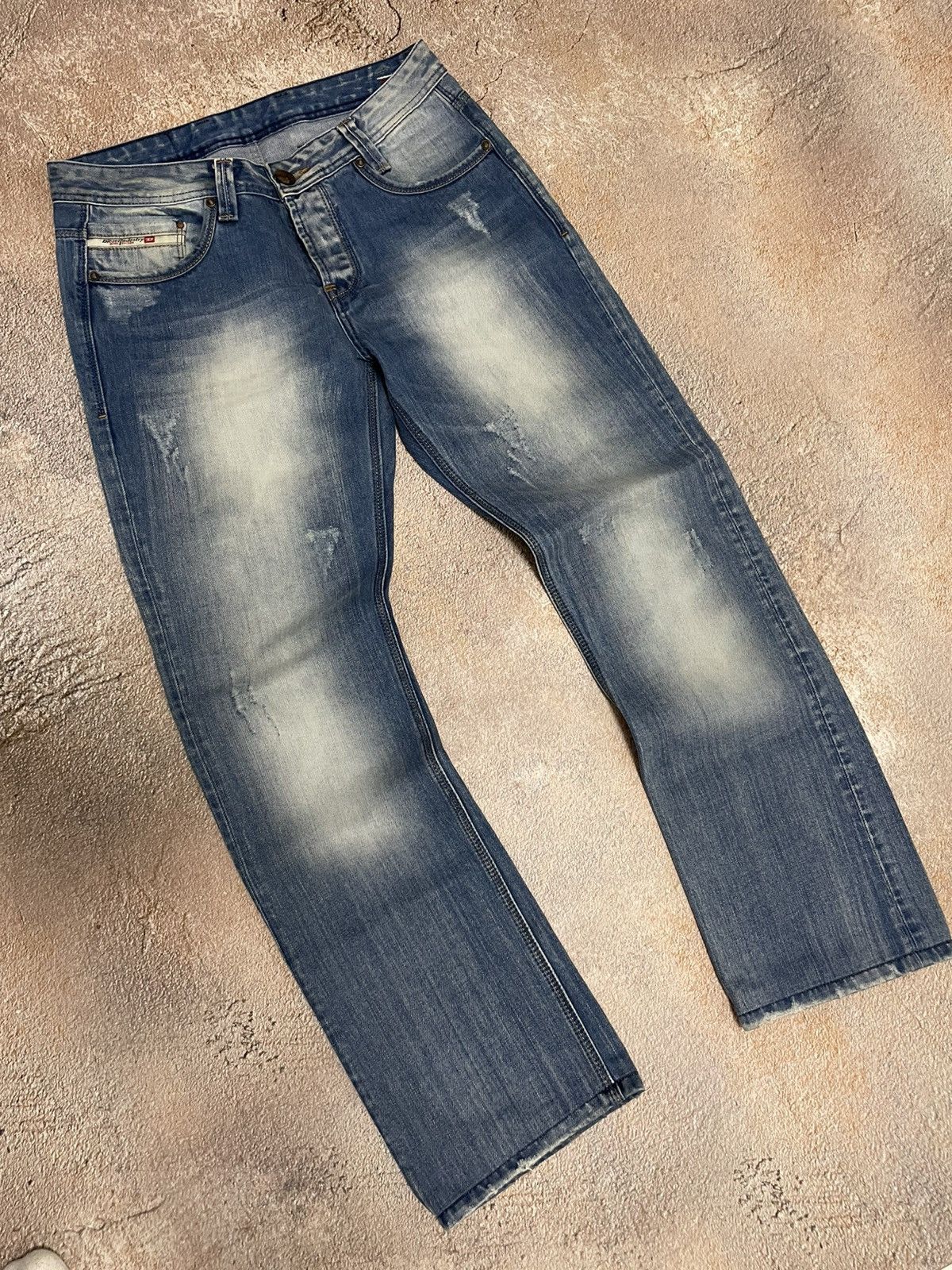 Diesel Vintage Diesel Big Logo Indigo Denim Jeans Size US 33 - 3 Thumbnail