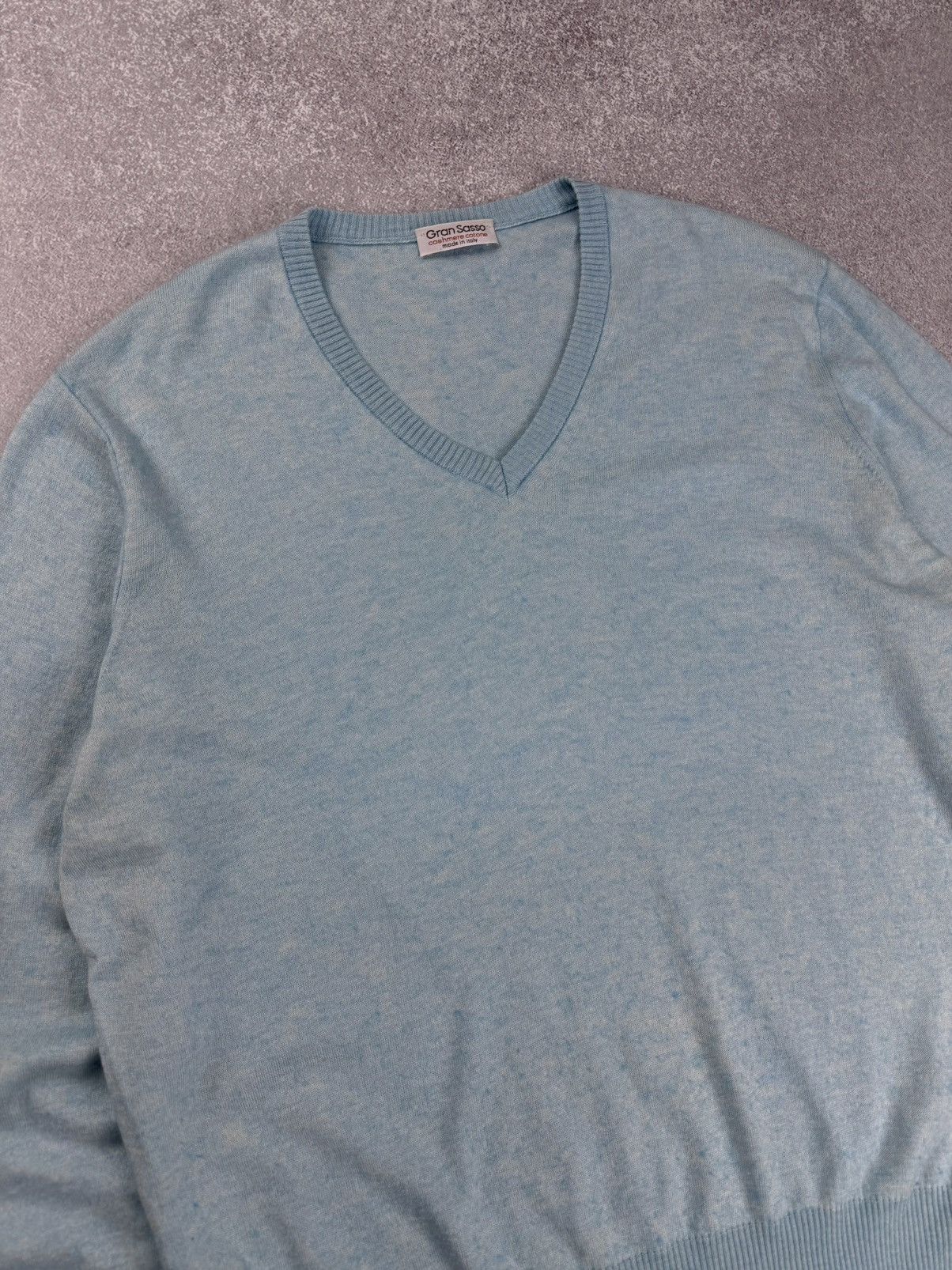 Gran Sasso Gran Sasso V-Neck Cashmere/Cotton Knit Sweater Men’s Size 54 Size US L / EU 52-54 / 3 - 5 Thumbnail