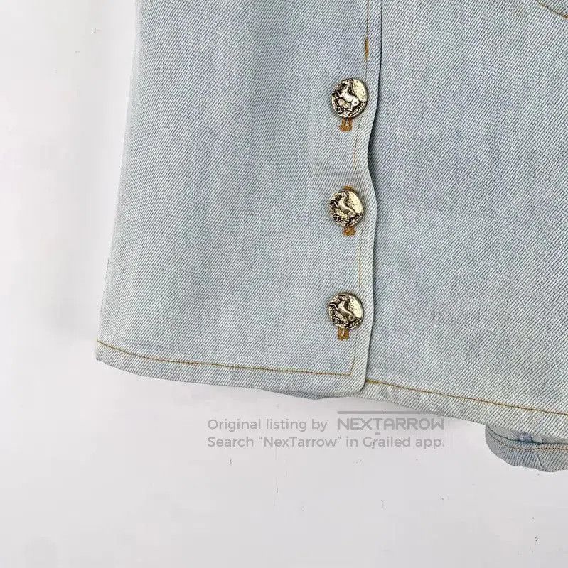 Chanel Chanel Light Blue Cotton Women's Shorts . Size 23" - 4 Thumbnail