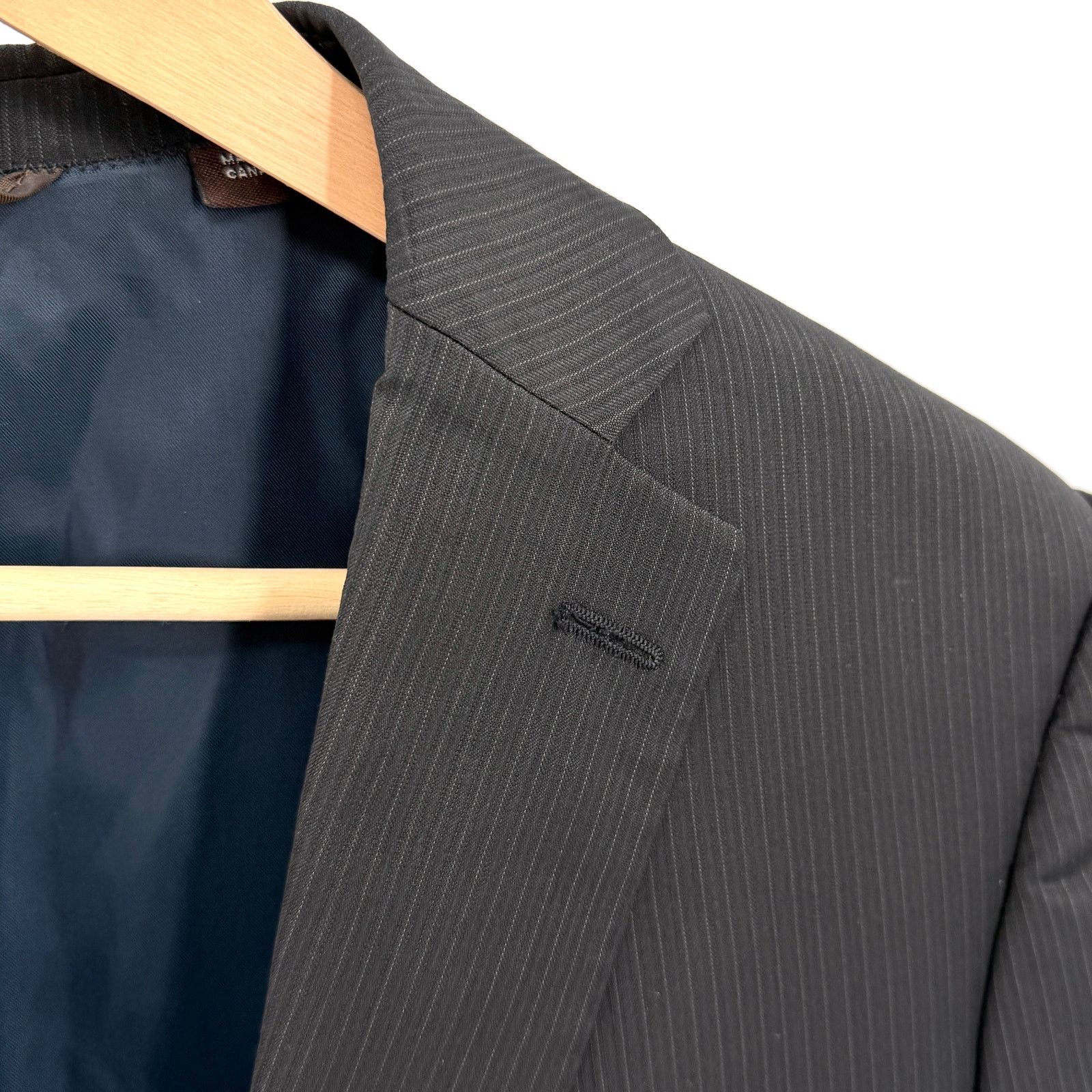 Michael Kors Charcoal Gray 100% Wool Pinstripe Tailored Blazer Jacket Size 40R - 2 Thumbnail
