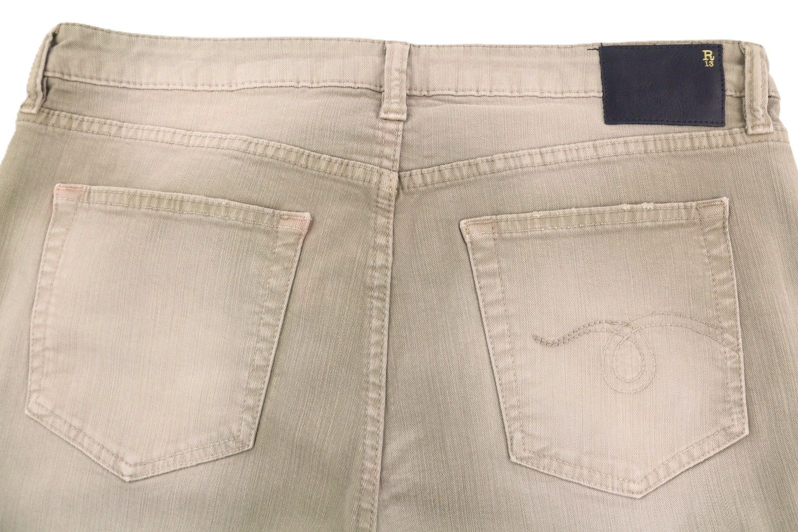 R13 BOY STRAIGHT 31 Pebble Stretch Faded Ankle Zip 86614 Size 31" - 12 Thumbnail