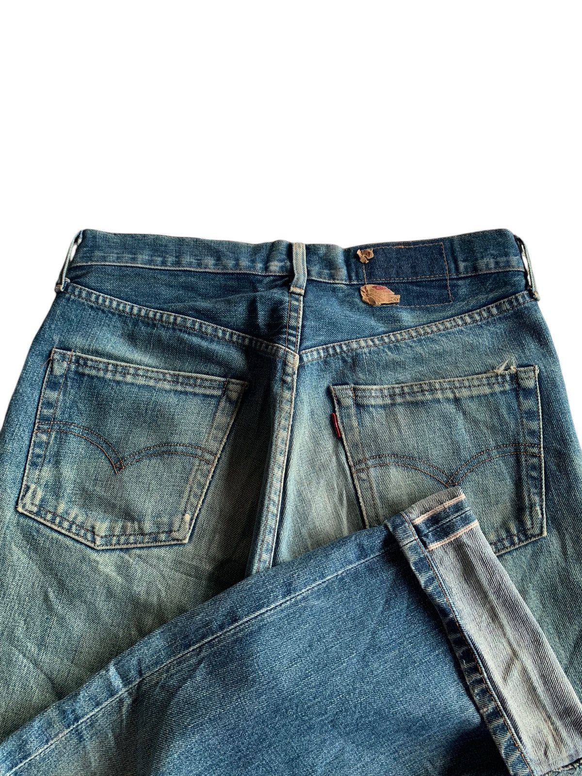 Vintage Levis Big E 502XX Selvedge Distressed Denim