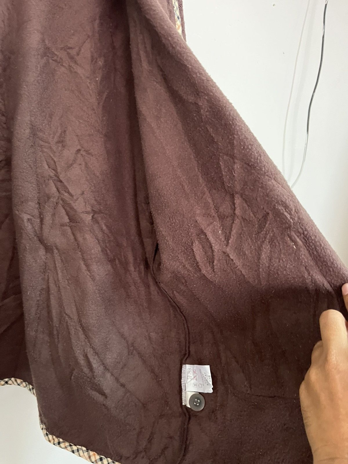 DAKS 💥Vintage 90s DAKS LONDON Monogram Brown Velvet Jackets Size L / US 10 / IT 46 - 10 Thumbnail