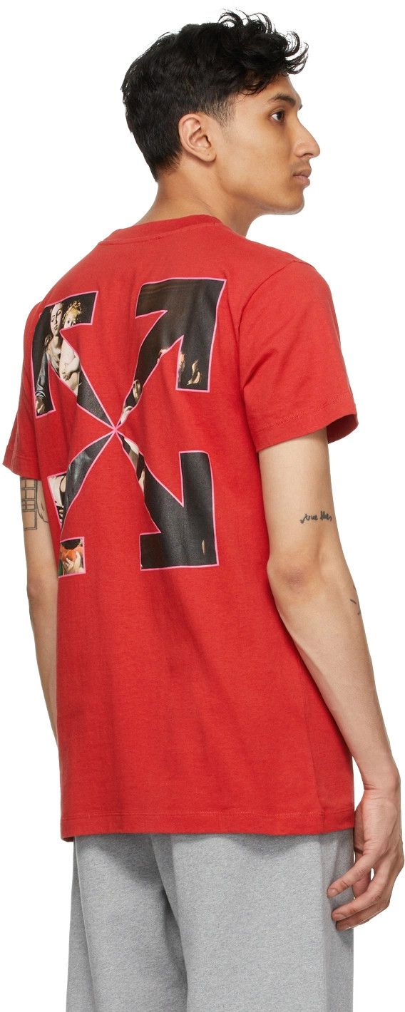 Off-White Red Sprayed Caravaggio Arrows T-Shirt Size US XL / EU 56 / 4 - 4 Thumbnail