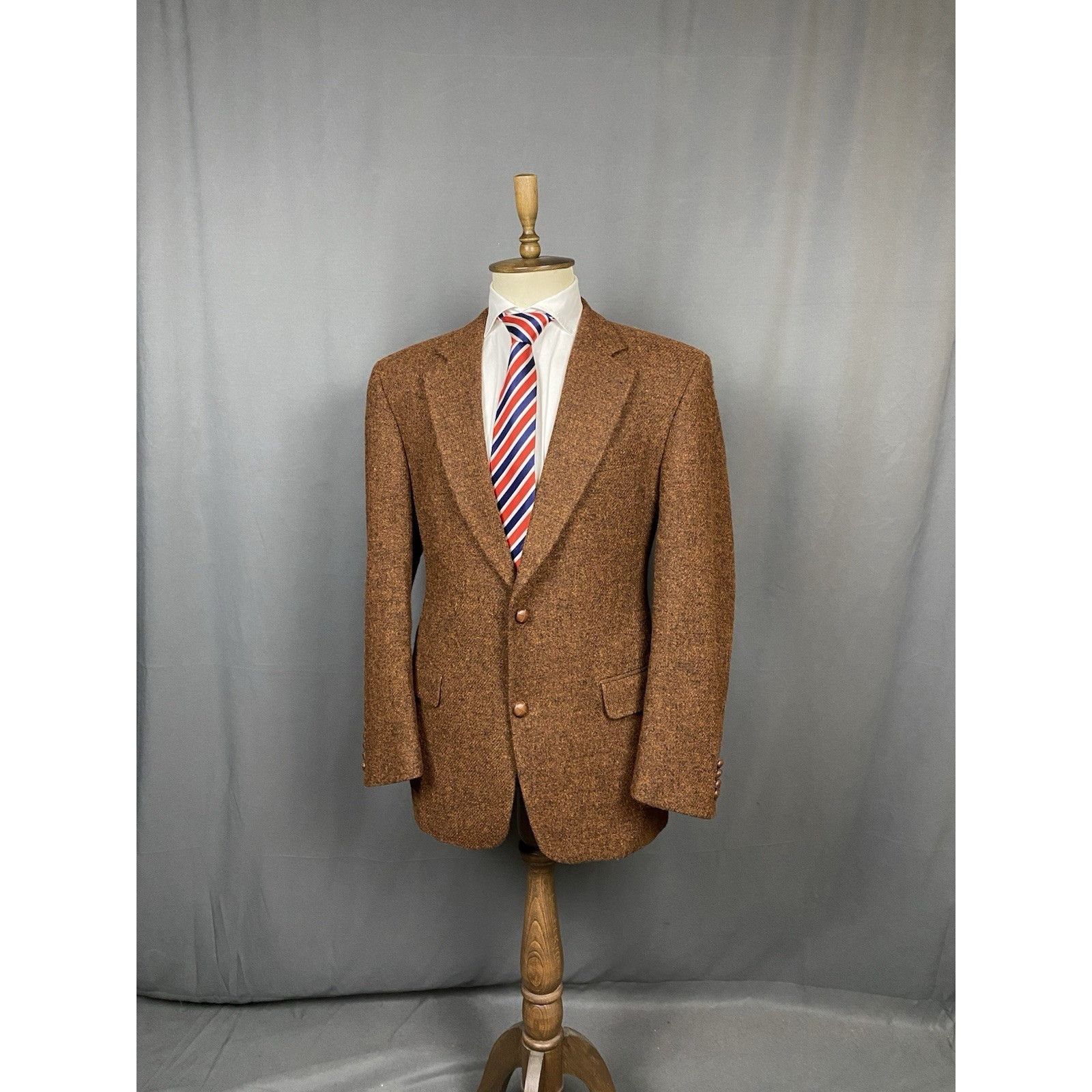 Harris Tweed Harris Tweed Carl Gross Vintage Men's Brown Orange Wool Blaz Size 42R - 4 Thumbnail