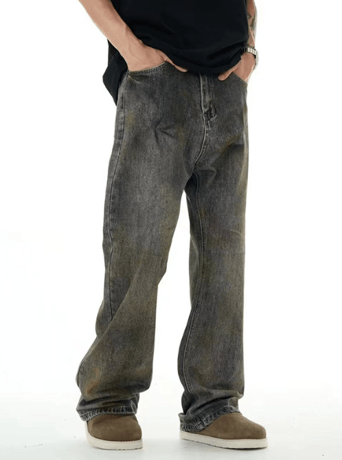 Japanese Brand × Jean Washed grey basic versatile straight loose distressed jeans Size US 32 / EU 48 - 2 Thumbnail