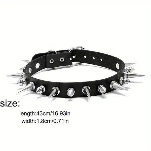 VIBE Punk Long Spike Choker Size ONE SIZE - 5 Thumbnail