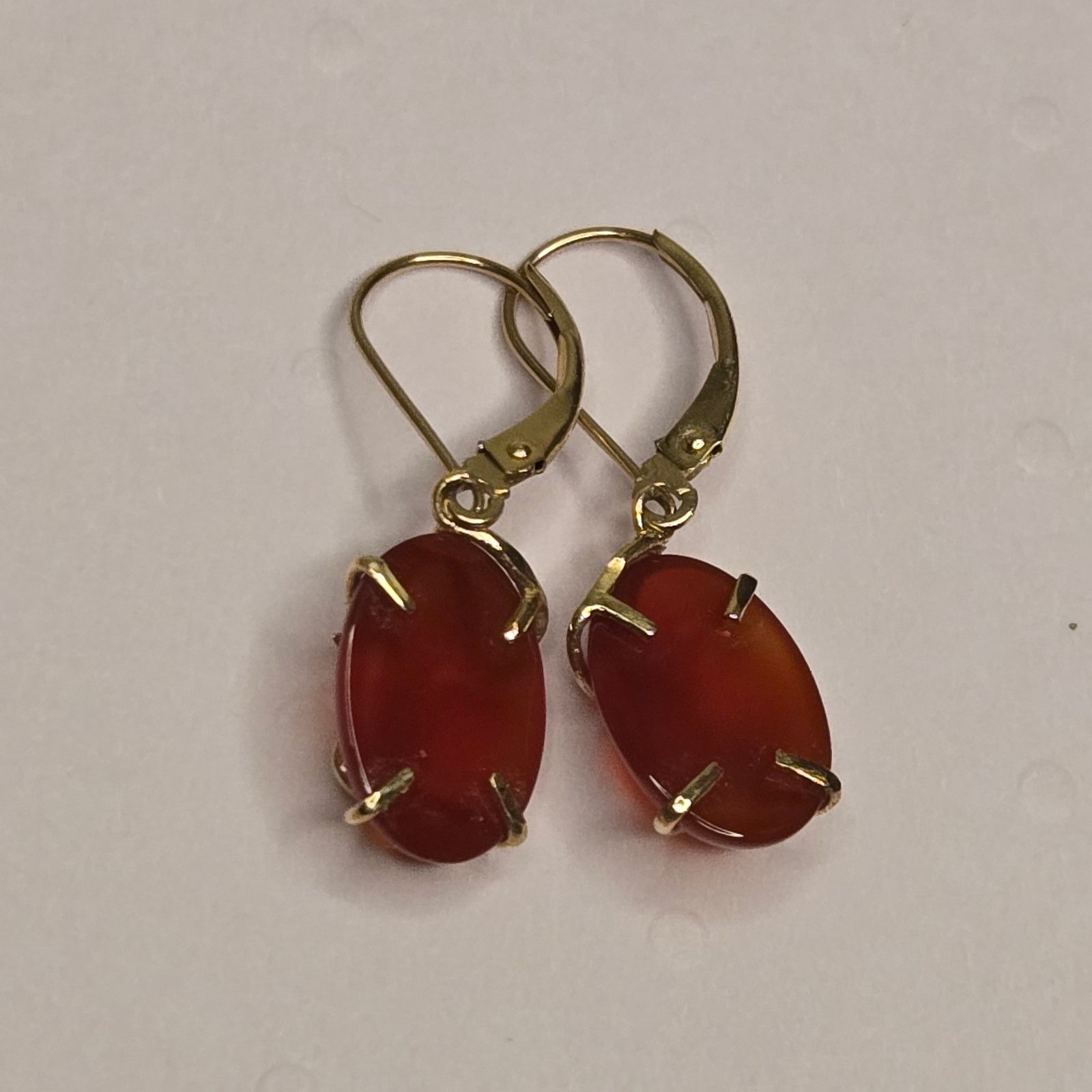 Vintage Vintage 14K Gold Carnelian Agate Dangle Earrings Statement Size ONE SIZE - 9 Thumbnail