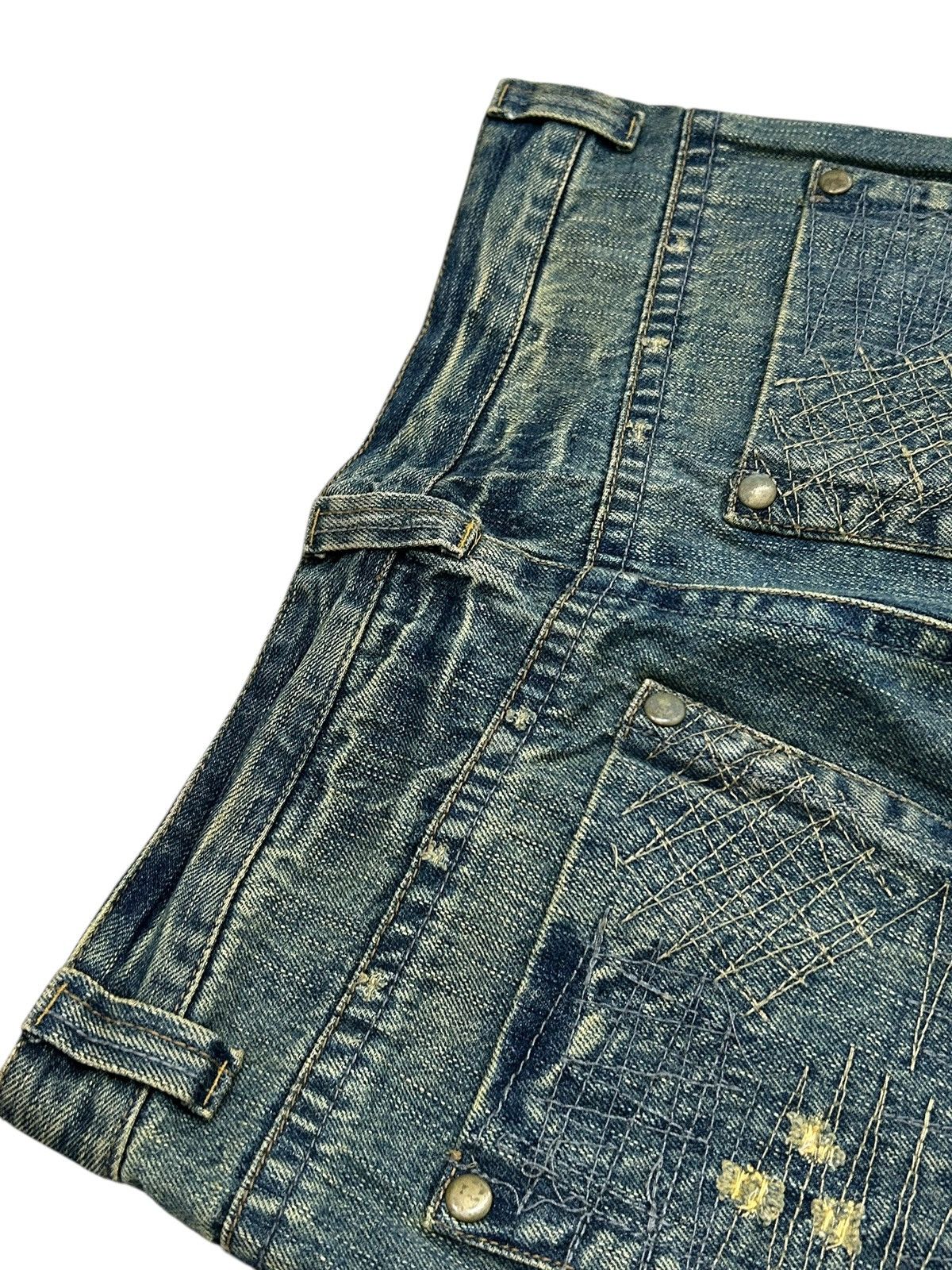 Hysteric Glamour × Japanese Brand × Le Grande Bleu (L.G.B.) Japanese Brand Jean Washed Blue Way Jean Zigzag Boro Pcoket Size US 31 - 23 Thumbnail