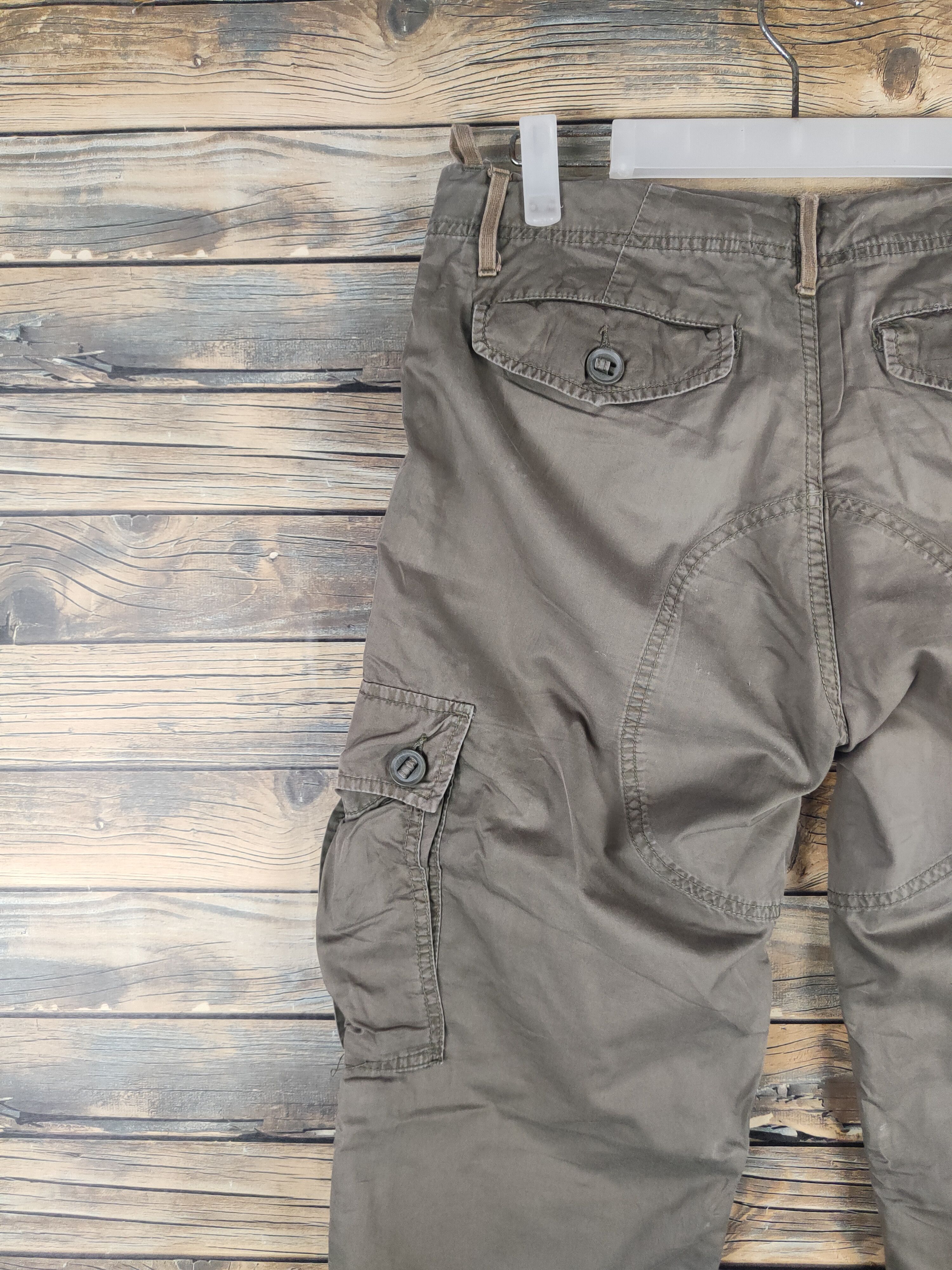 Japanese Brand DL Back Number Olive Multipocket Cargo Pants #46-234T Size US 32 / EU 48 - 8 Thumbnail