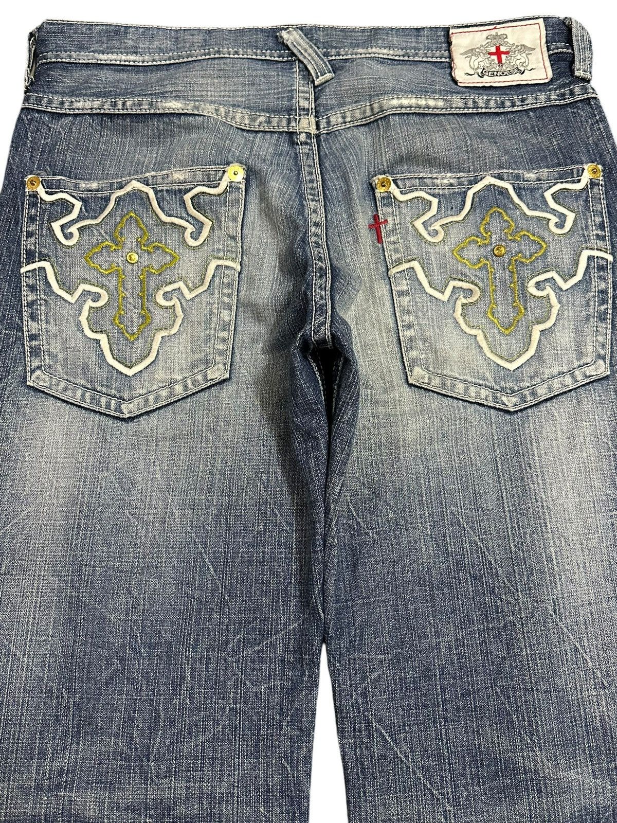 Japanese Brand Vintage Japanese Genoese Embroidered Cross Style Jeans Size US 34 / EU 50 - 5 Thumbnail