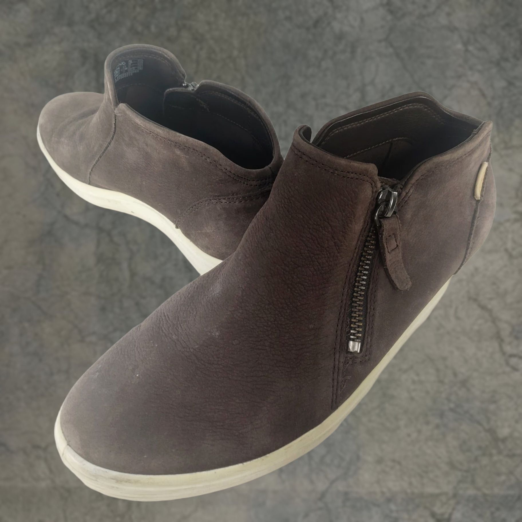 Ecco Ecco Boots Womens 8-8.5M Gray Leather Bootie Zip Round Toe Casual Business Party/Cocktail Modern Classic Womens Shoes Size US 8.5 / IT 38.5 - 1 Thumbnail