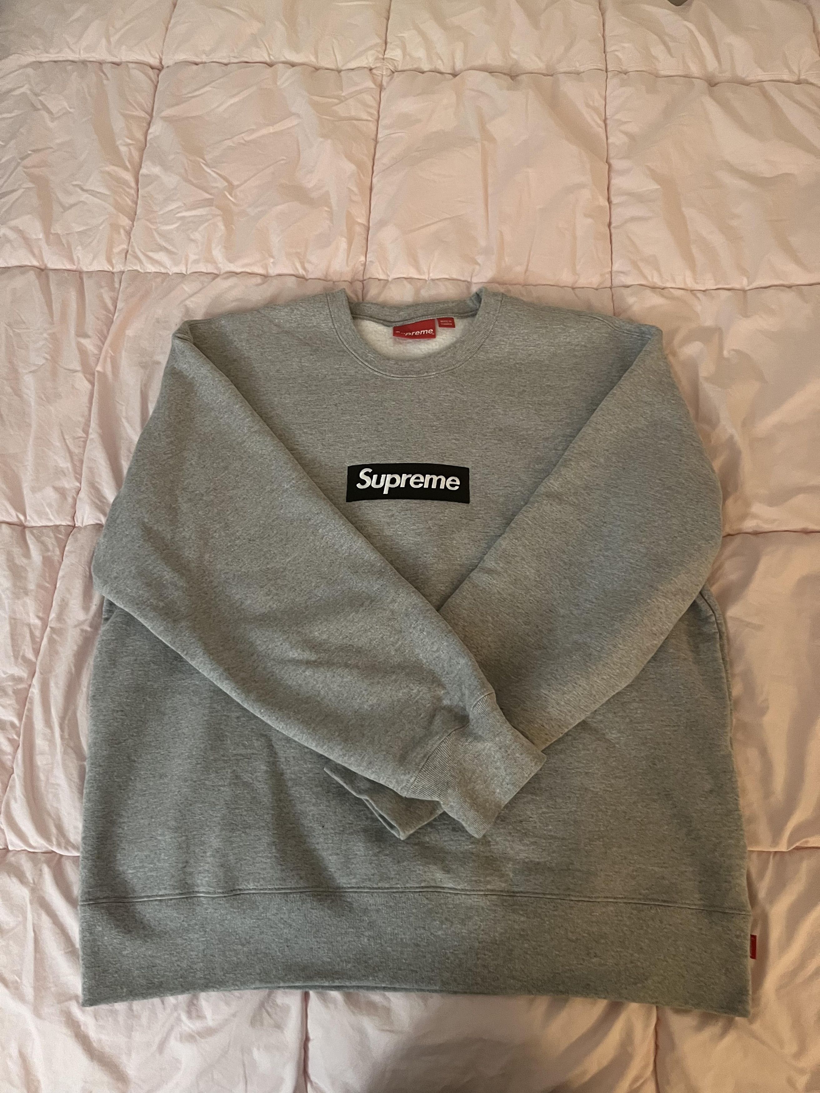 おすすめ】 Supreme Box Logo Crewneck Grey L スウェット - uf.md