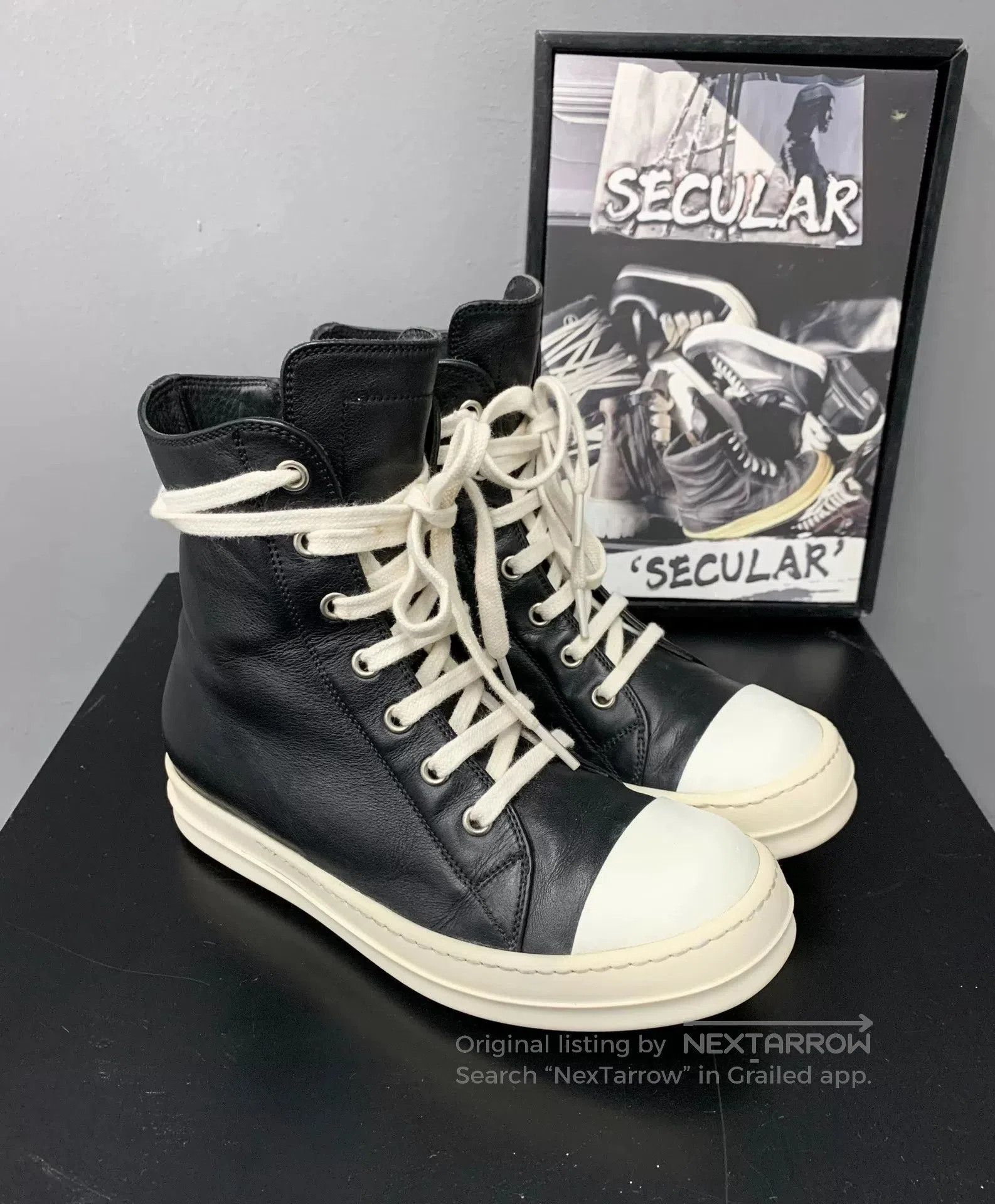 Rick Owens rick owens black and white high. Size US 5.5 / EU 38 - 2 Thumbnail
