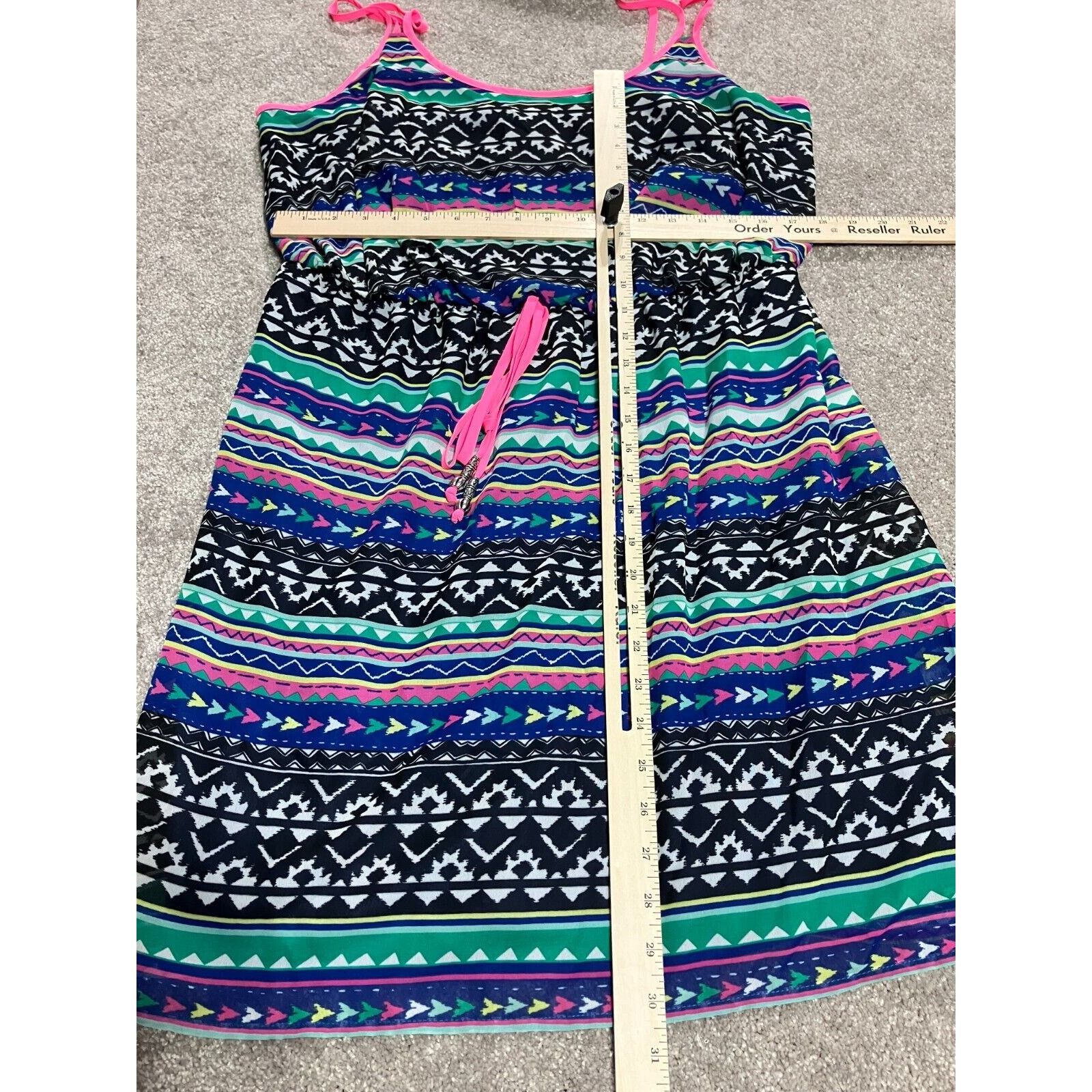 Other Vintage Deb Sun Dress Plus 2X Aztec Hippie Playful 80s 90s Size XXL / US 16-18 / IT 52-54 - 6 Thumbnail