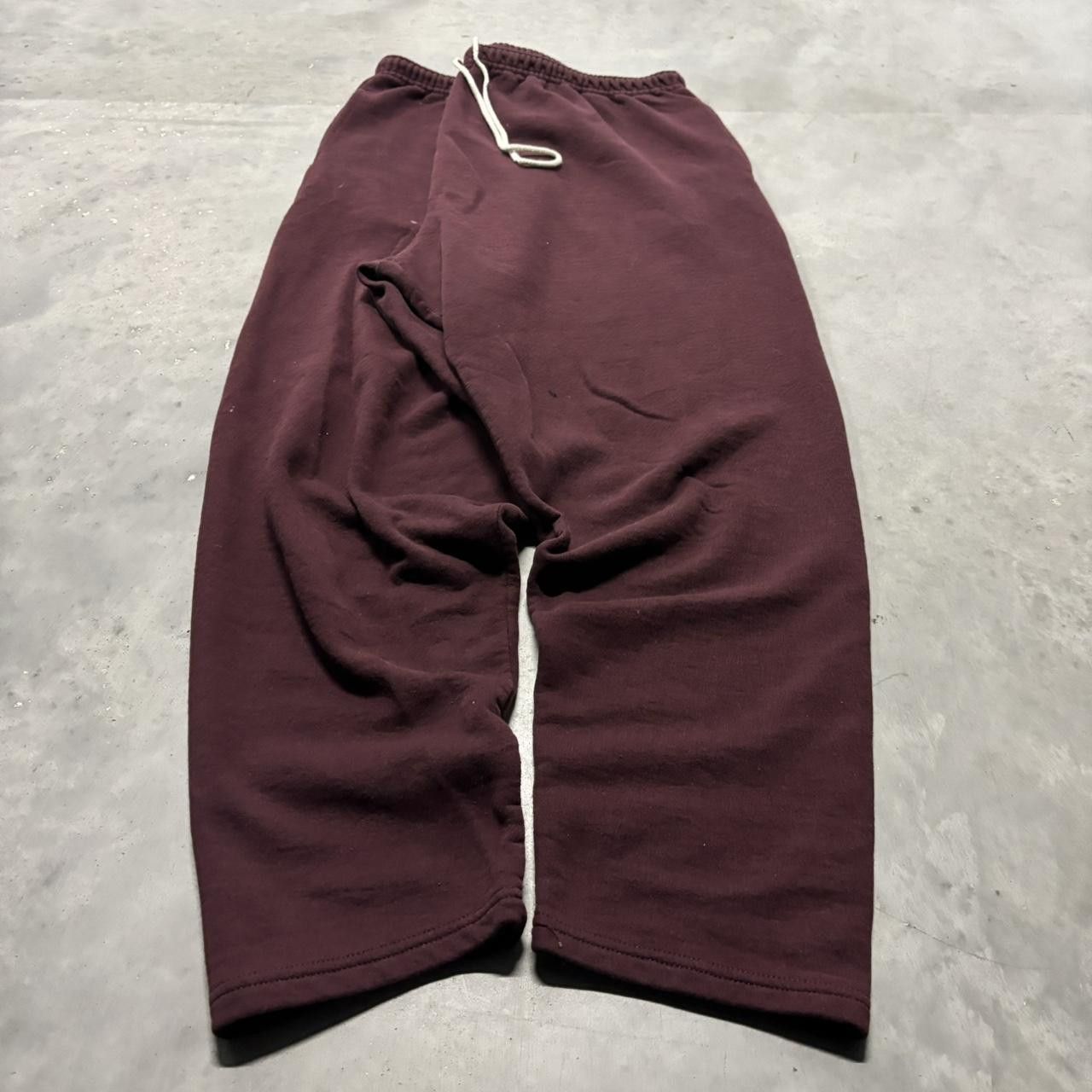 Japanese Brand × Vintage Crazy Vintage Y2K/2000s Burgundy Skater Essential Sweatpants! Size US 34 / EU 50 - 3 Thumbnail