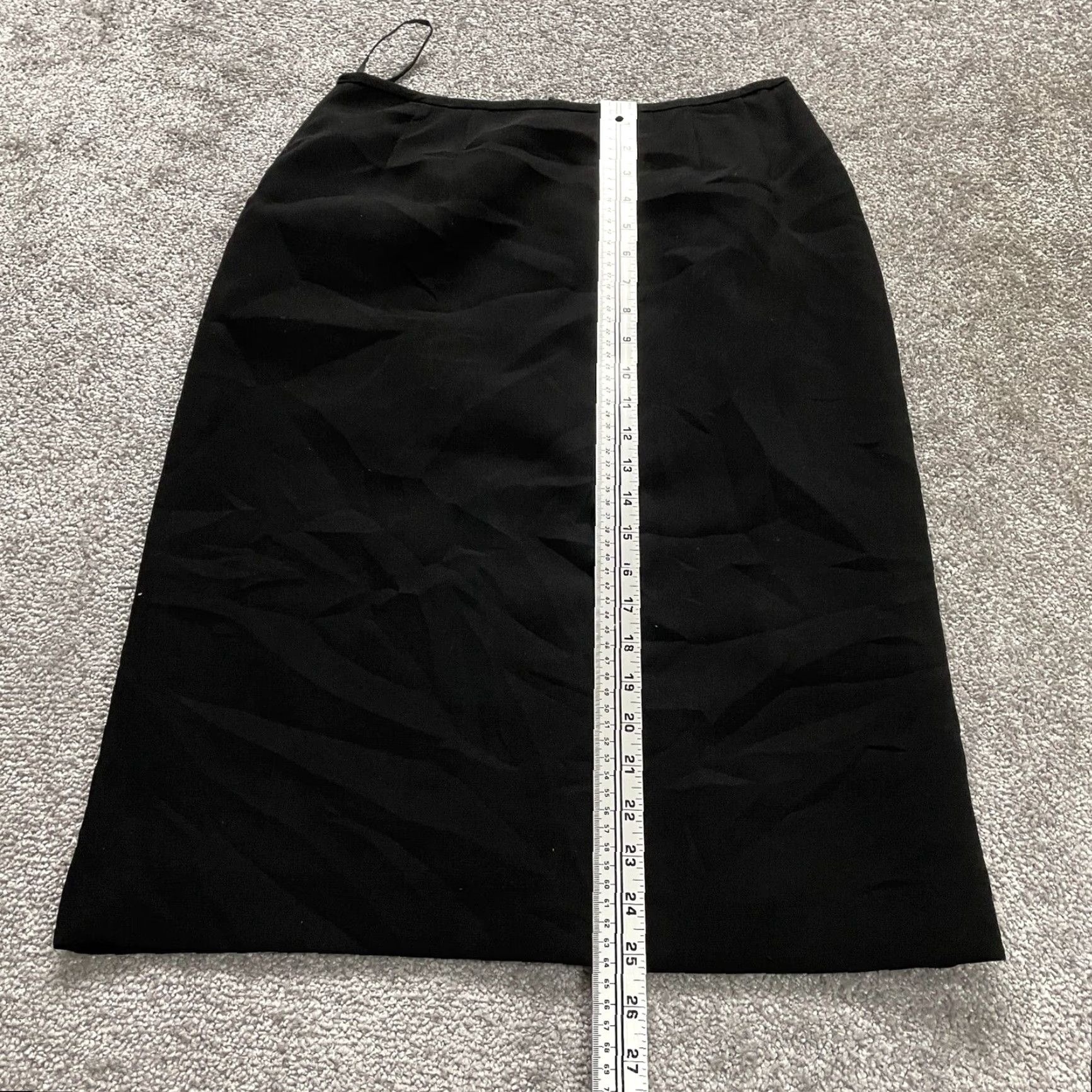 Vintage Rena Rowan Skirt Pencil Straight Midi Women 6 Black Solid Back Zip Workwear Womens Size 28" / US 6 / IT 42 - 5 Thumbnail