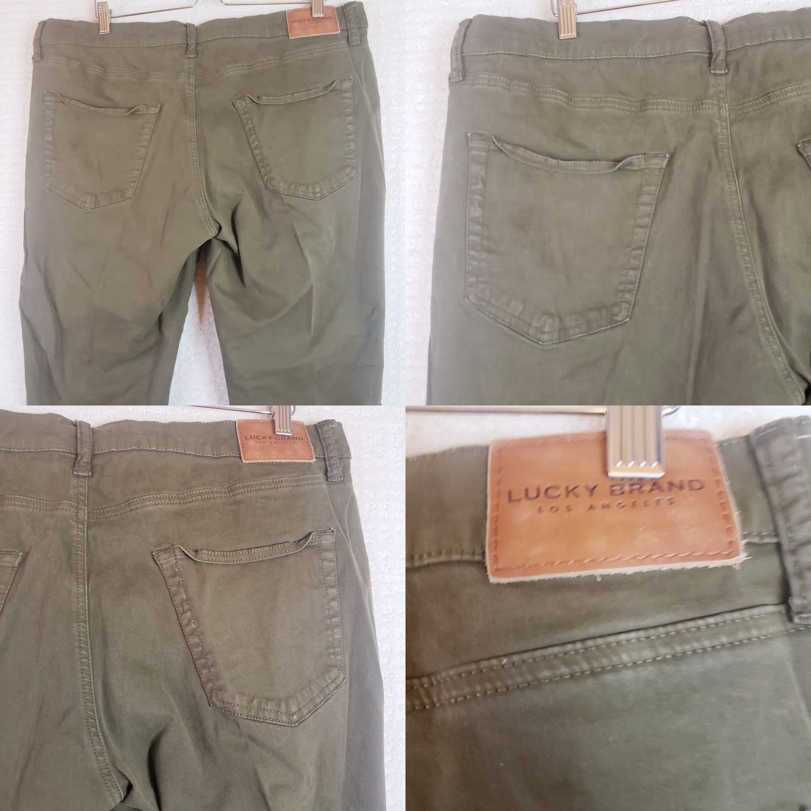 Lucky Brand Lucky Brand 410 Athletic Slim Jeans Men 38x30 Green Khaki Stretch Denim Size US 38 / EU 54 - 8 Thumbnail