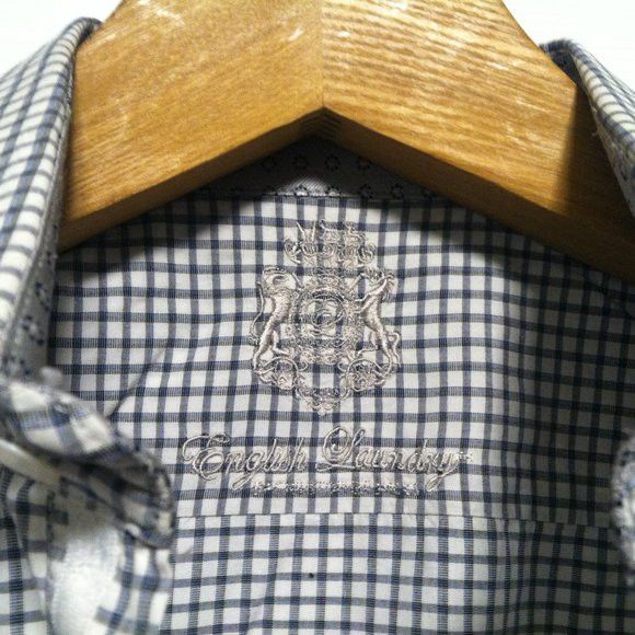 English Laundry ENGLISH LAUNDRY MENS GRAY 100%COTTON CASUAL SHIRT 16.5/34-35 Size US L / EU 52-54 / 3 - 10 Thumbnail