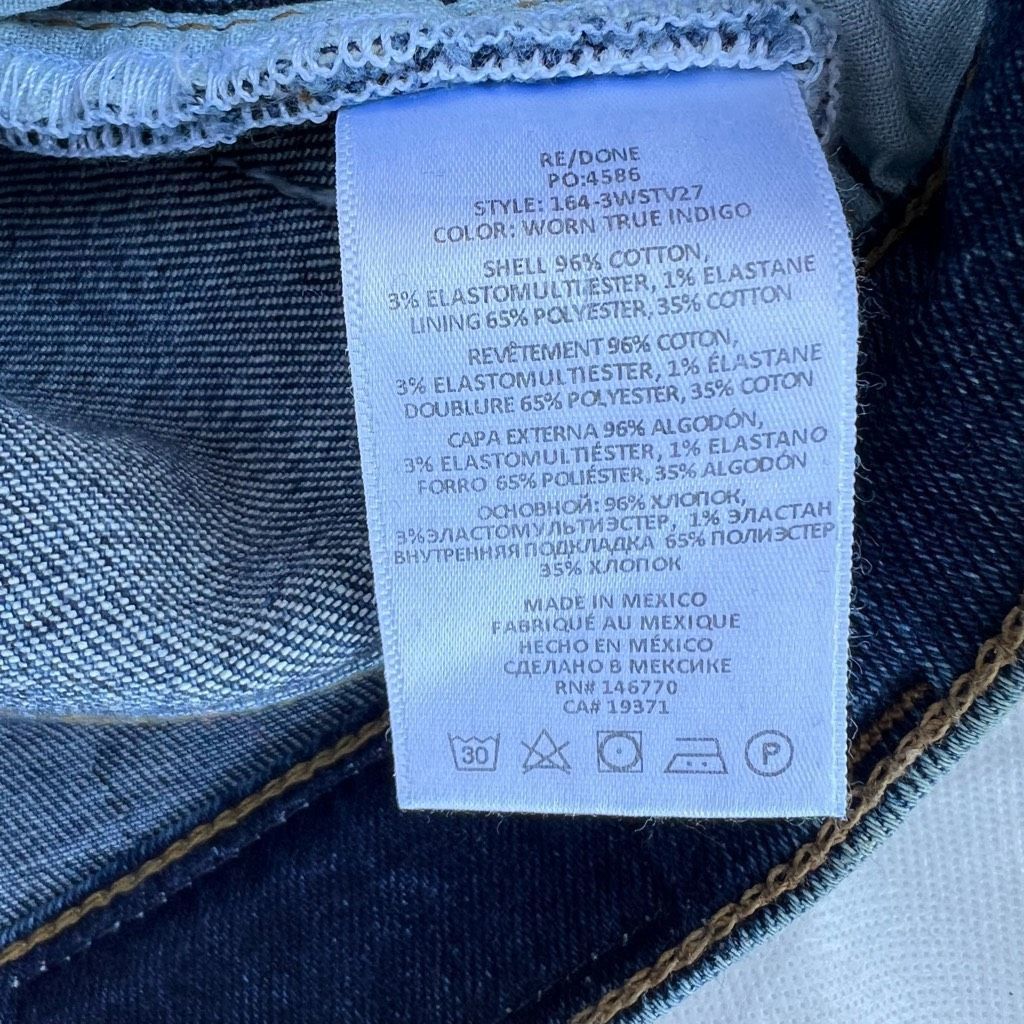RE/DONE RE/DONE High-Rise 70S Stove Pipe Ankle Jeans Button Fly Worn True Indigo, 27 Size 27" / US 4 / IT 40 - 10 Thumbnail
