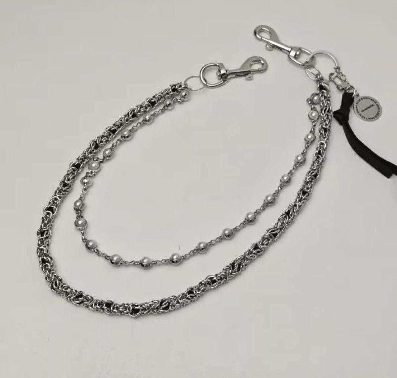 Jewelry Pearl Chain Link Double Layer Wallet Chain Size ONE SIZE - 3 Thumbnail