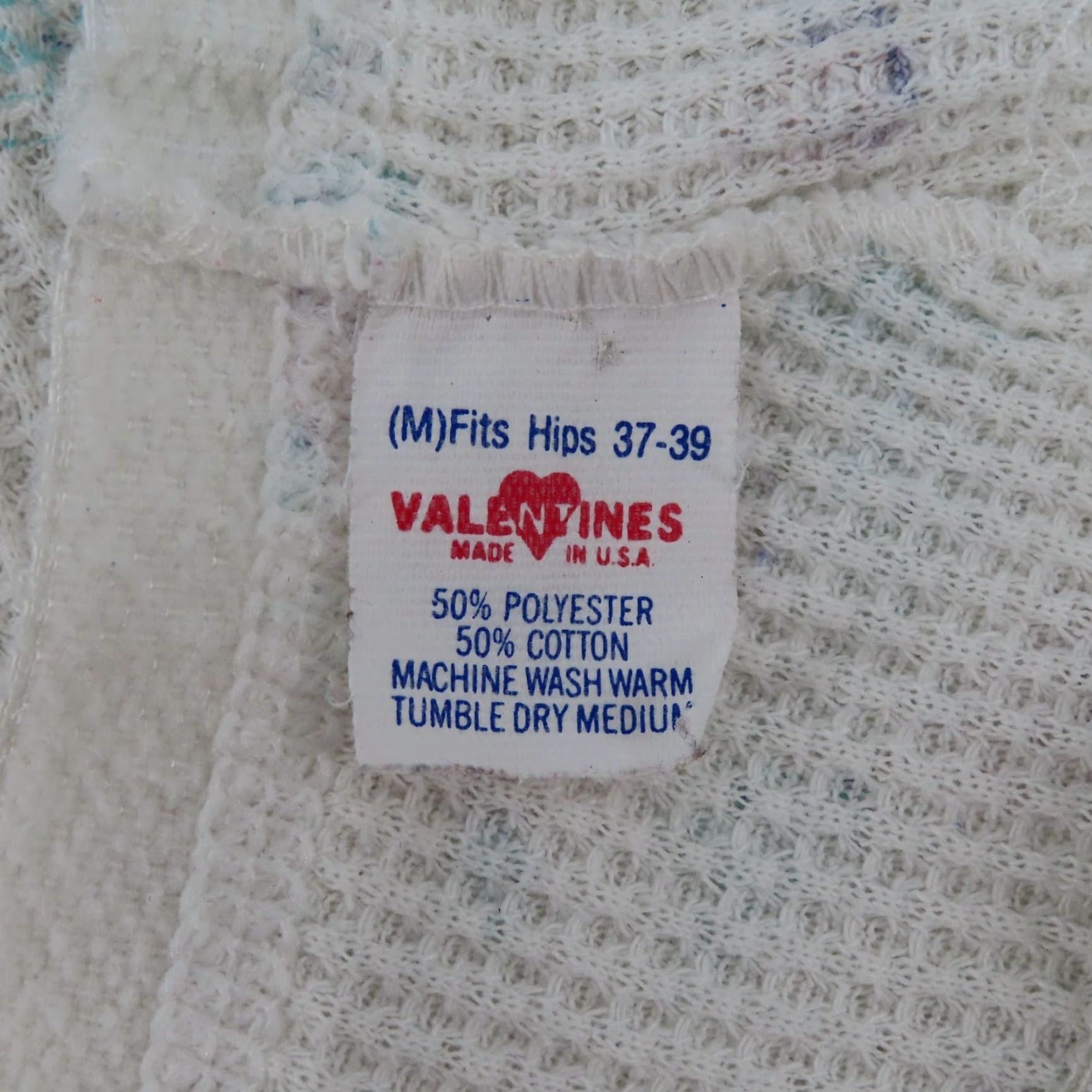Valentino VTG Valentines Women Medium White Waffle Pants Pajamas PJs Pastel Floral Flowers Size 32" / US 10 / IT 46 - 7 Thumbnail