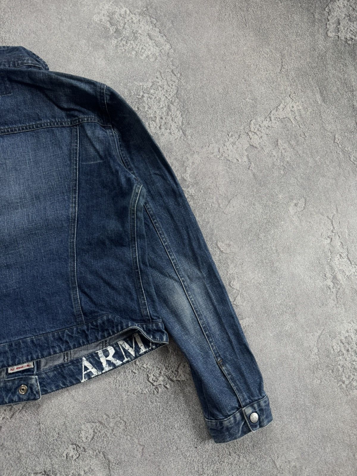 Armani Armani Jeans vintage retro denim indigo jacket track bomber Size S / US 4 / IT 40 - 18 Thumbnail