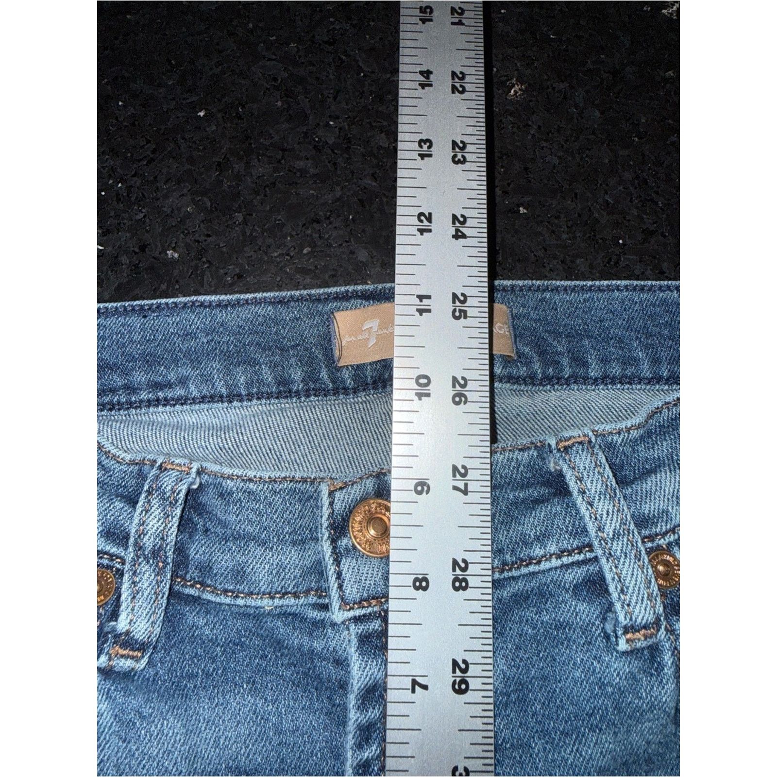 7 For All Mankind 7 For All Mankind LUXE Vintage Front SPLIT DENIM JEANS 27 Size 27" / US 4 / IT 40 - 13 Thumbnail