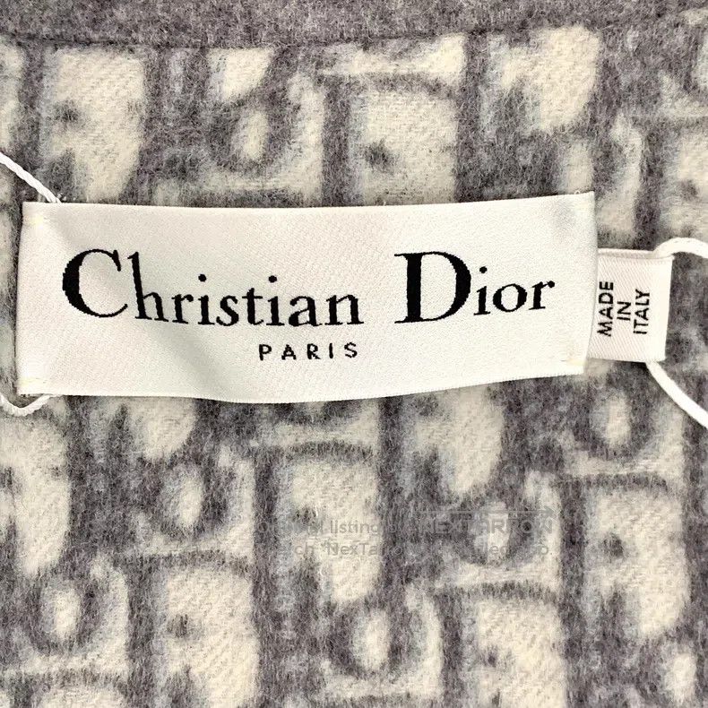 Dior Dior Gray inner old flower full print double-sided wool co Size S / US 4 / IT 40 - 5 Thumbnail