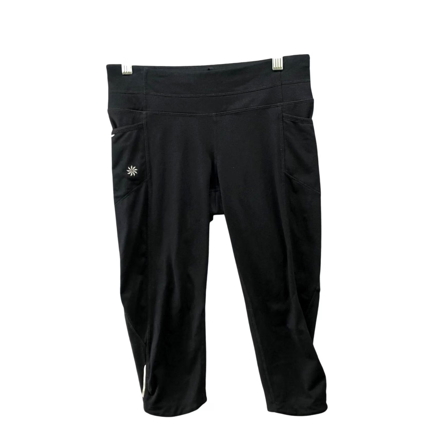 Athleta Athleta Sonar Crop Capri Leggings Womens XS Black Running Zip Pocket Activewear Size 26" / US 2 / IT 38 - 2 Thumbnail