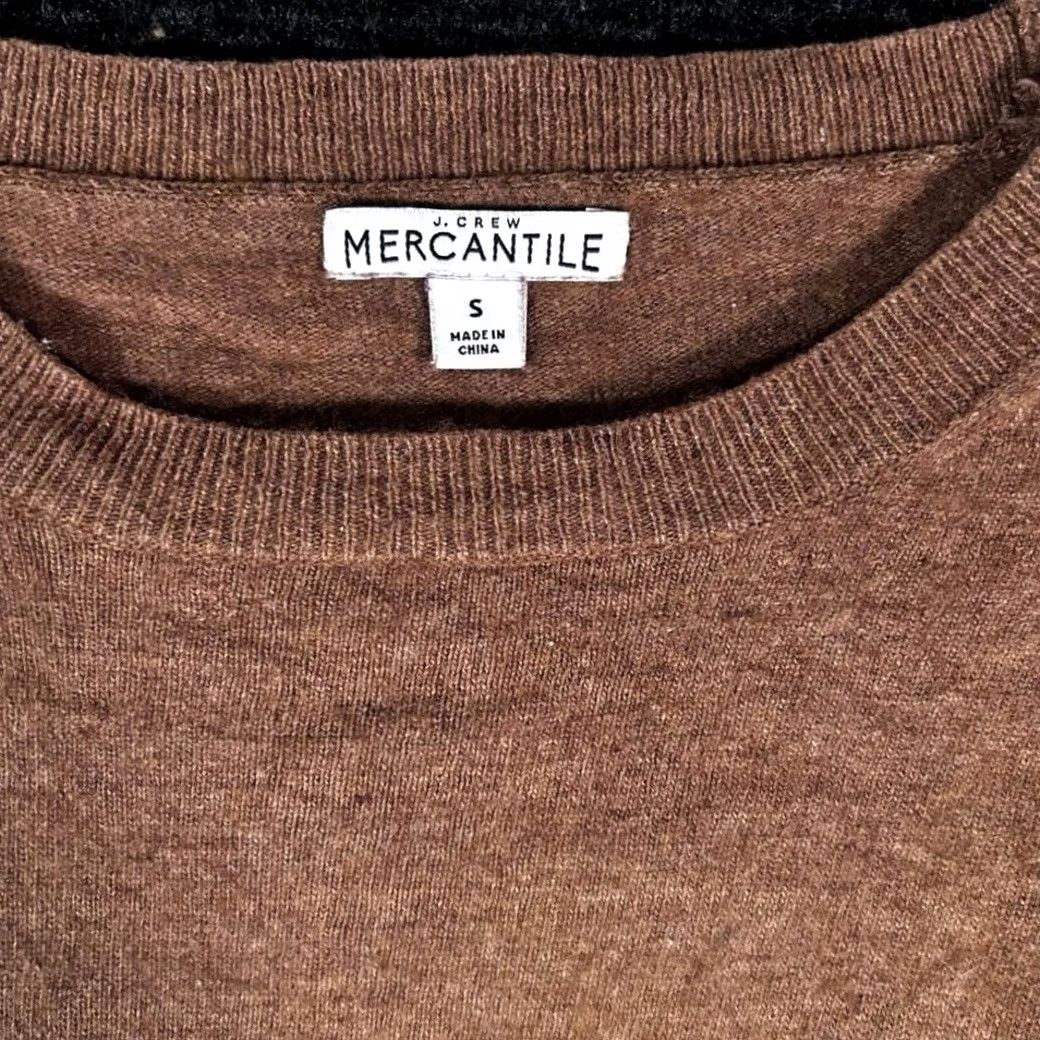 J.Crew J. Crew Mercantile Womens Small Brown Wool Blend Crewneck Sweater M85 Size S / US 4 / IT 40 - 3 Thumbnail