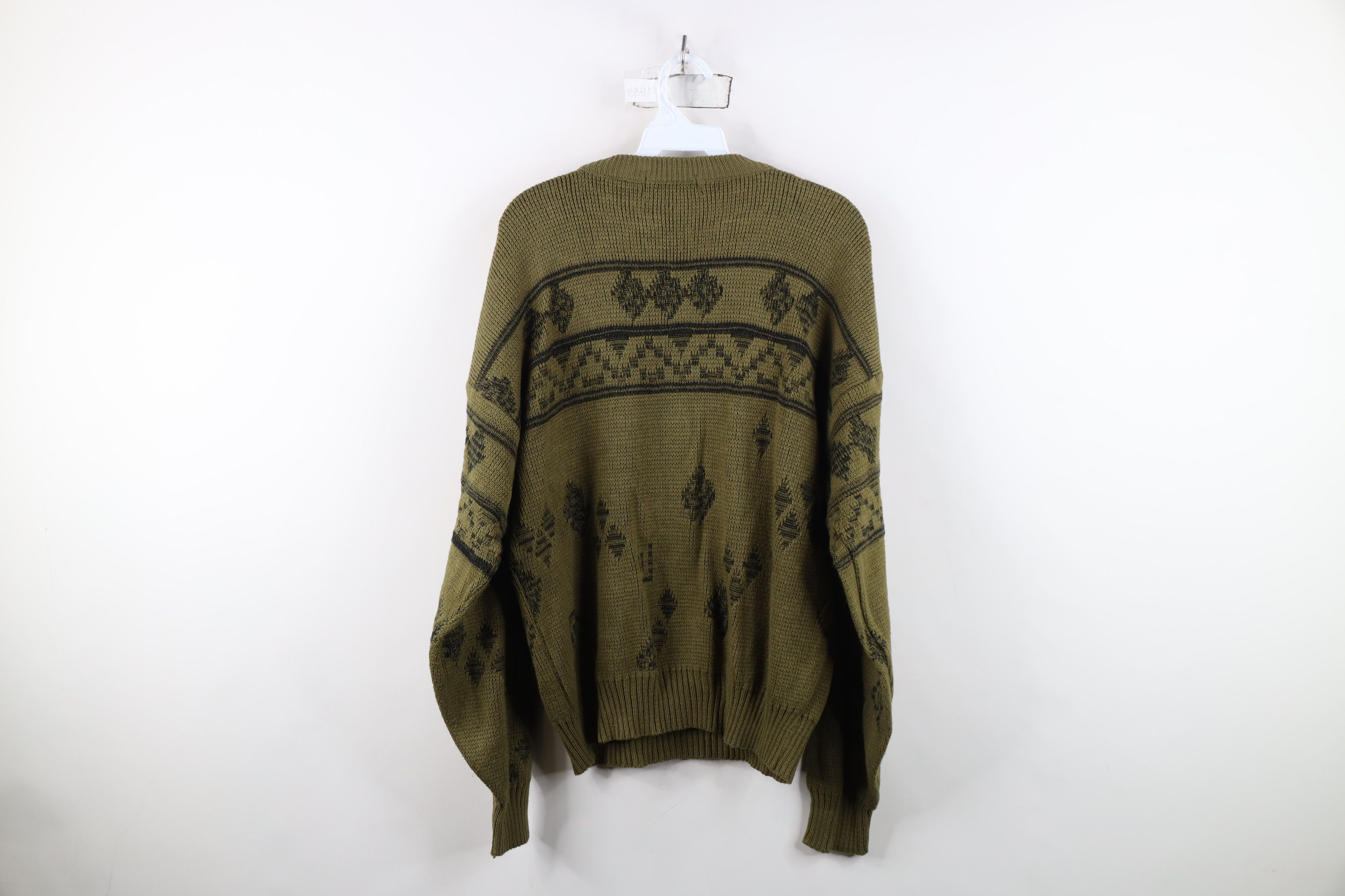 Vintage Vintage 90s Streetwear Trim Diamond Knit Crewneck Sweater Size US L / EU 52-54 / 3 - 11 Thumbnail