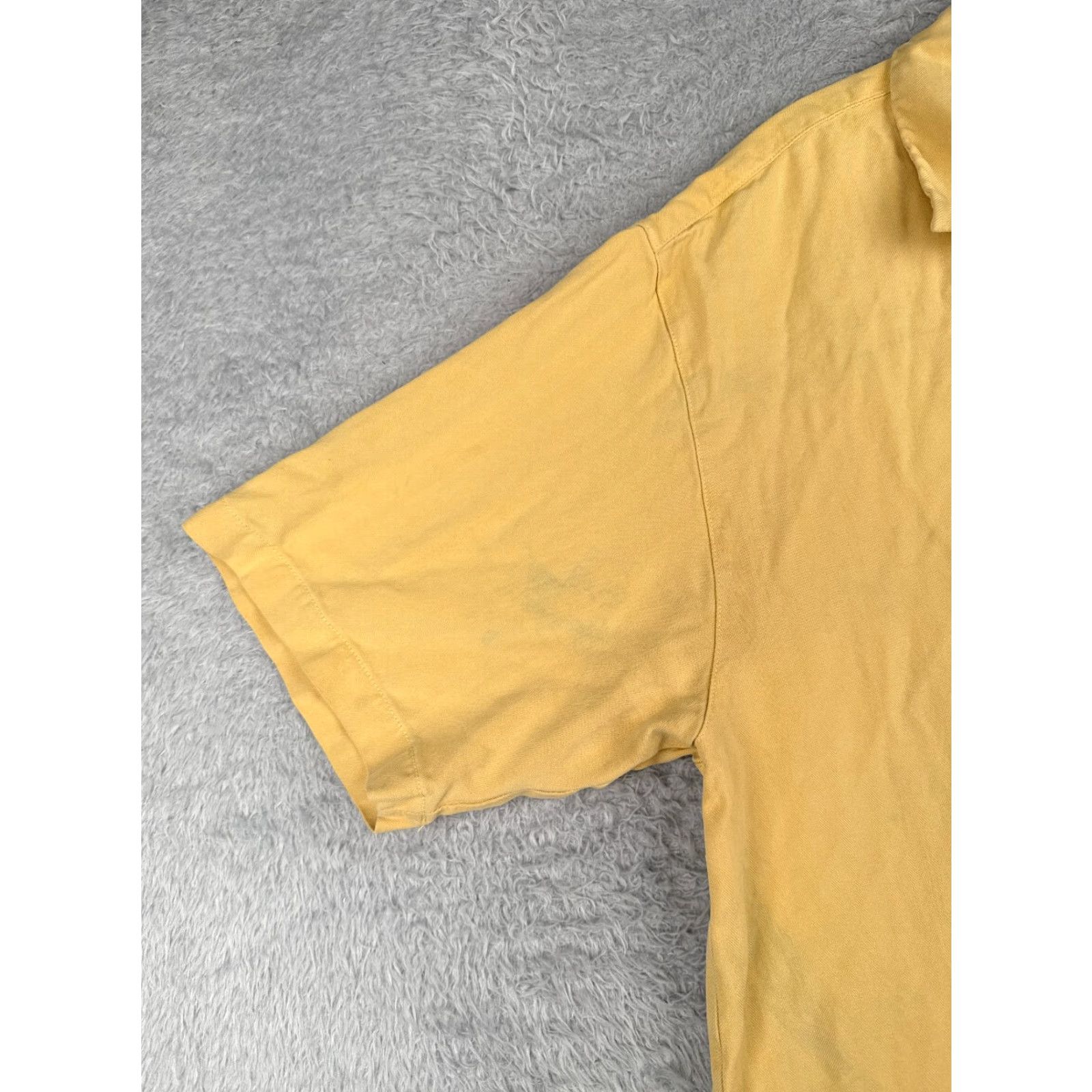 Tommy Bahama Tommy Bahama Shirt Men Large Yellow Button Silk Rayon Short Sleeve READ Size US L / EU 52-54 / 3 - 4 Thumbnail