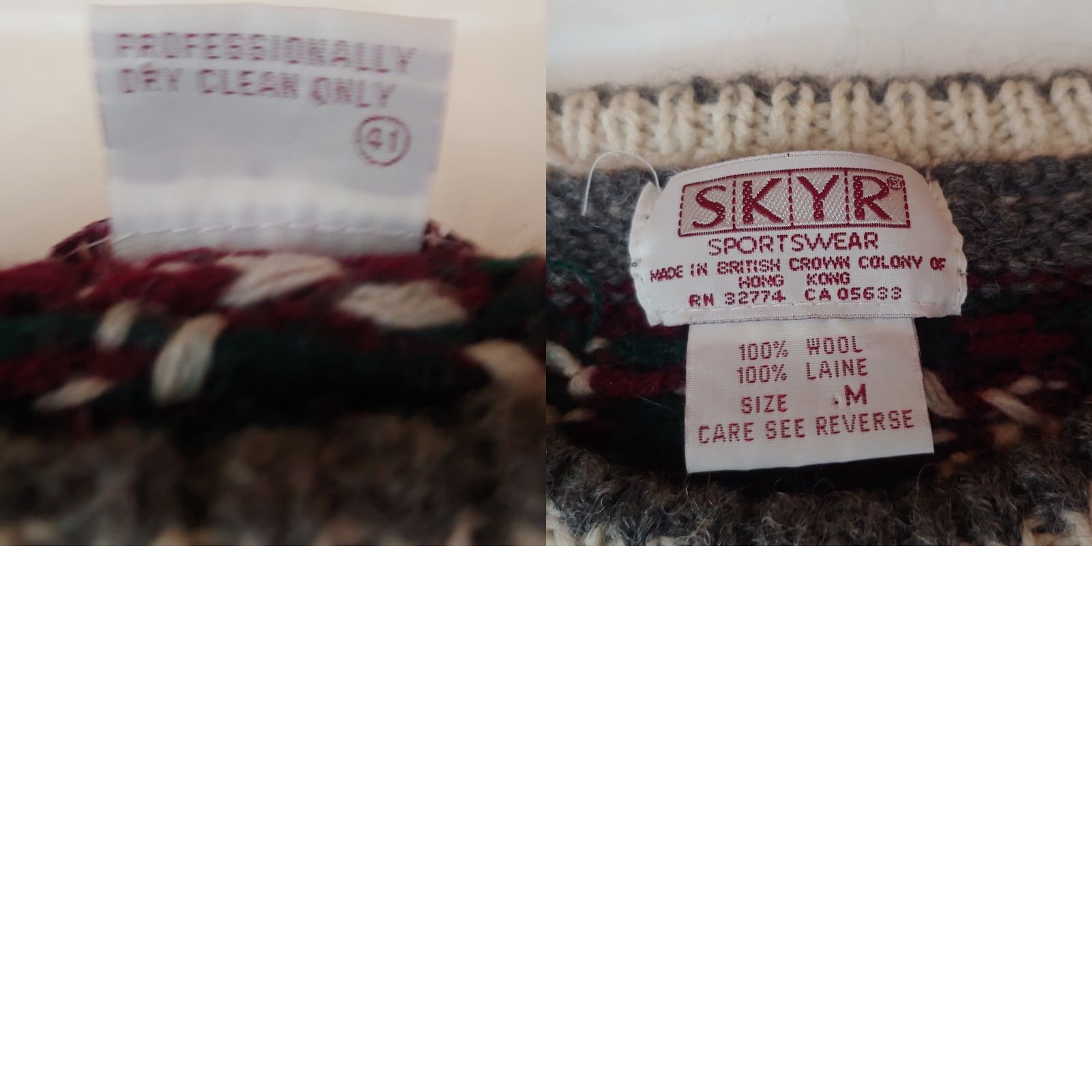 Vintage VINTAGE Skyr Sweater Medium Wool Gray Striped Pullover Crew Neck Long Sleeve Casual Women Ski Winter Gro... Size M / US 6-8 / IT 42-44 - 8 Thumbnail