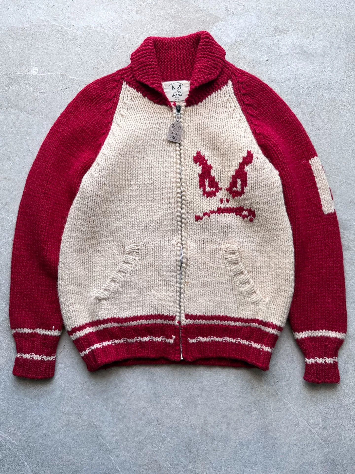 Vintage Vintage 90s BadBoy Wool Cardigan Size US L / EU 52-54 / 3 - 1 Thumbnail