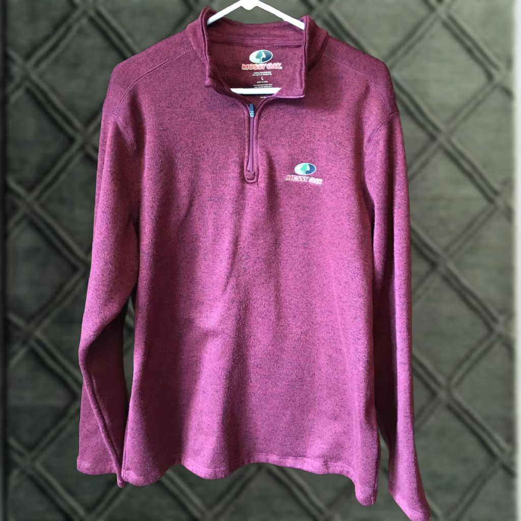 Vintage Mossy Oak Mens Sweatshirt L Long Sleeve 1/4 ZIP Red Pullover B130 Size US L / EU 52-54 / 3 - 1 Thumbnail