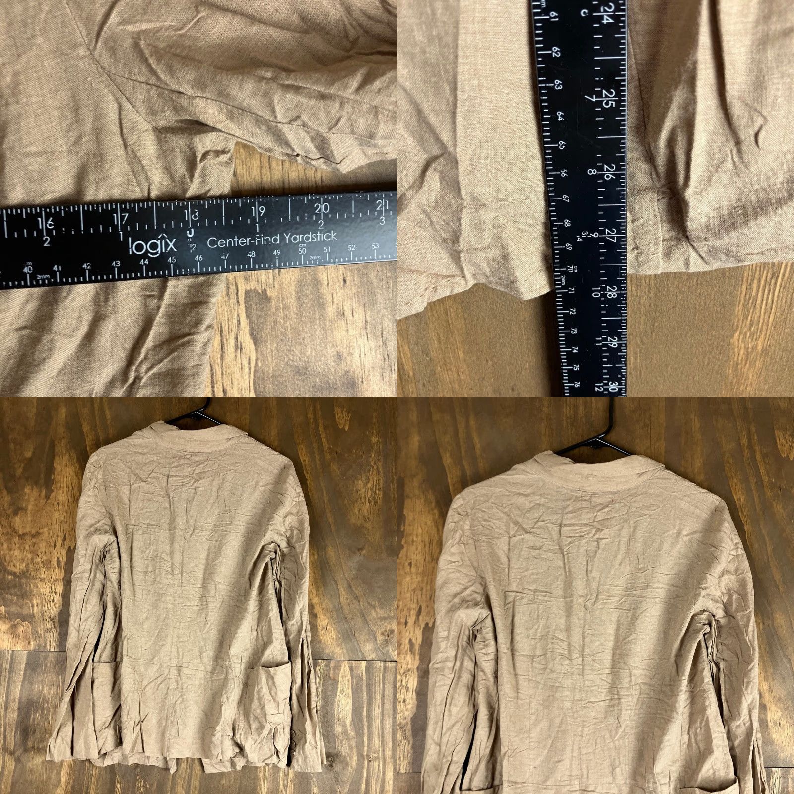 Free People Free People Jacket Tan Button Down Long Sleeve Linen Blend Medium Womens Jacket Size M / US 6-8 / IT 42-44 - 8 Thumbnail