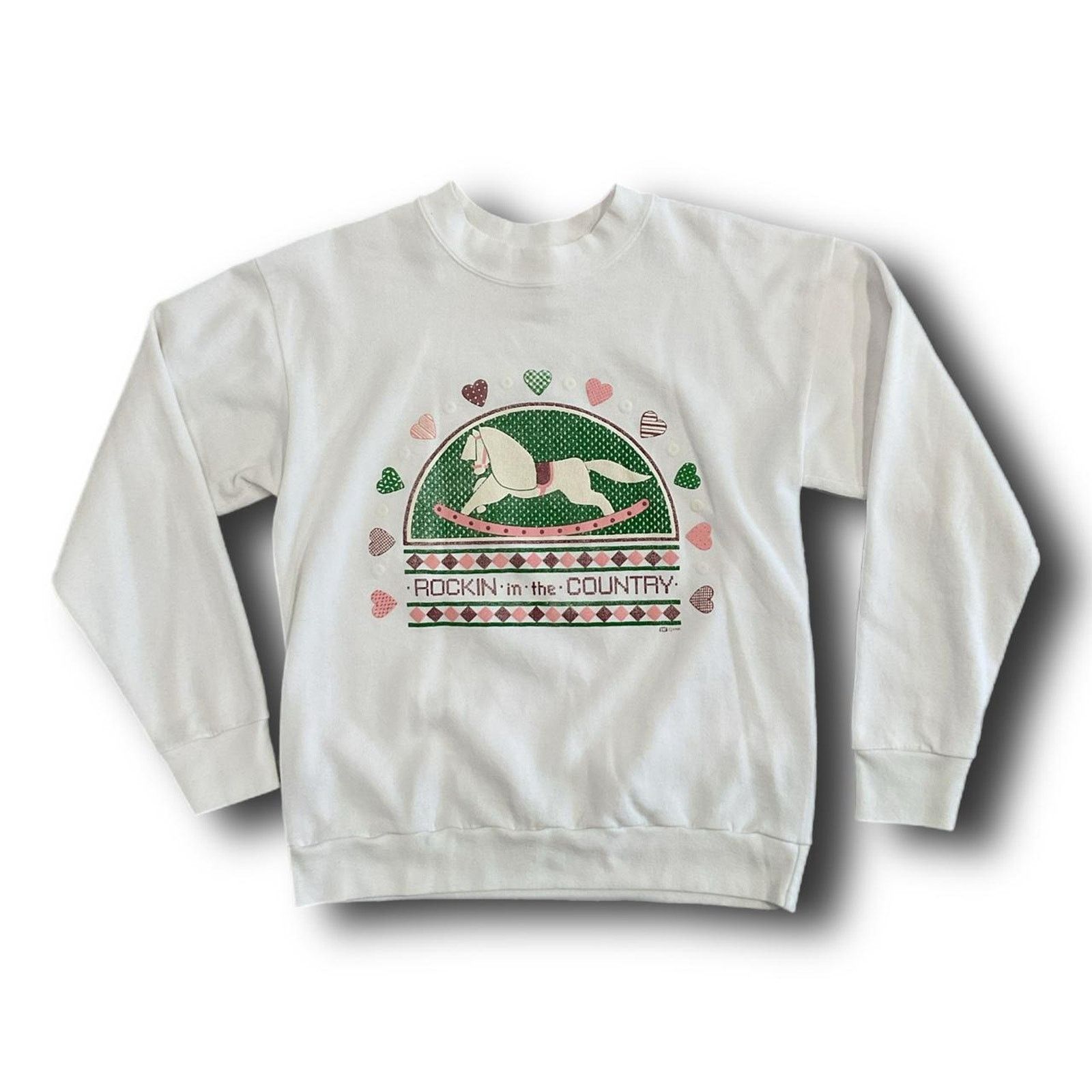 Other Vintage "Rockin' in the Country" Holiday Sweatshirt Size L / US 10 / IT 46 - 1 Thumbnail