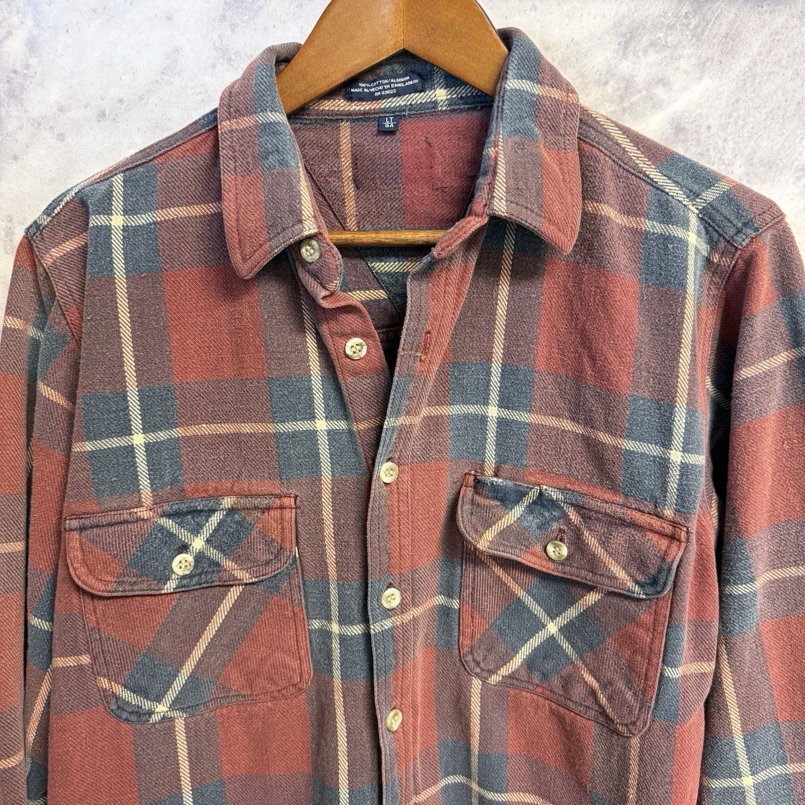 Vintage Vintage 90s Cotton Plaid Flannel Shirt Mens Large Tall Red L Size US L / EU 52-54 / 3 - 3 Thumbnail