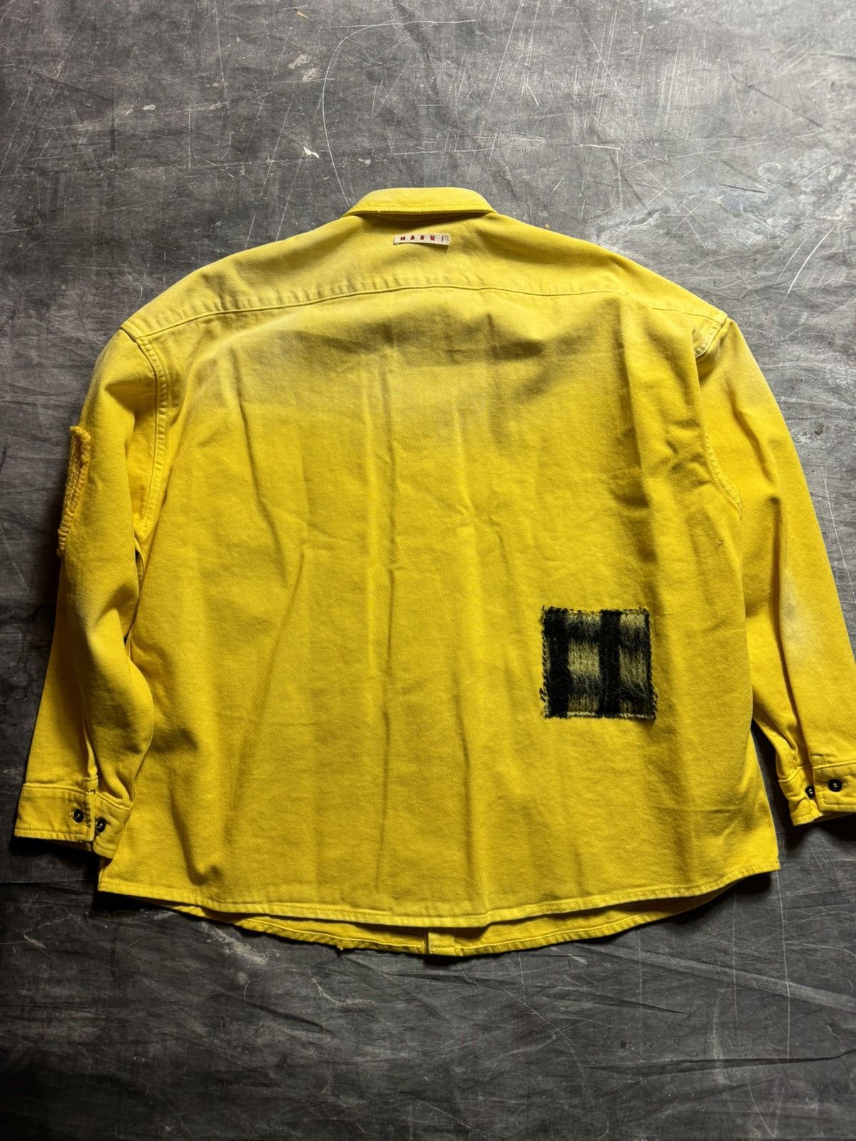 Marni Marni Mohair Patchwork Overshirt in Yellow Size US L / EU 52-54 / 3 - 2 Thumbnail