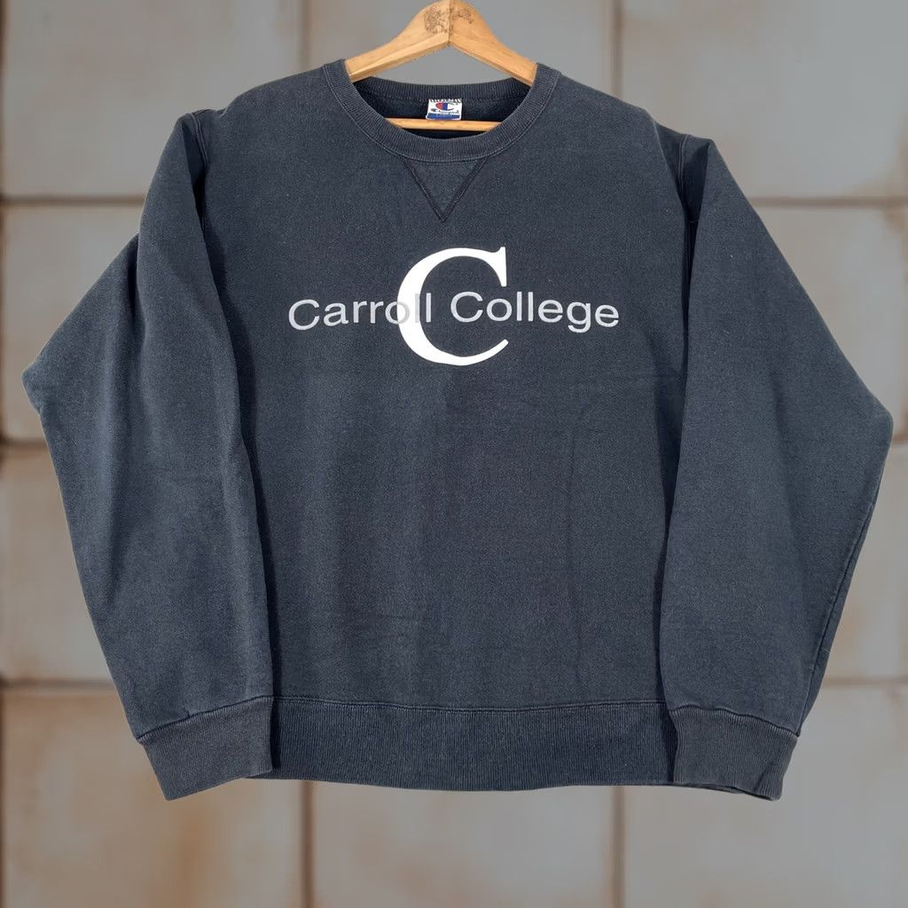 Champion VINTAGE Champion Shirt L Carroll College Sweatshirt Adult Crewneck Navy USA Size L / US 10 / IT 46 - 1 Thumbnail