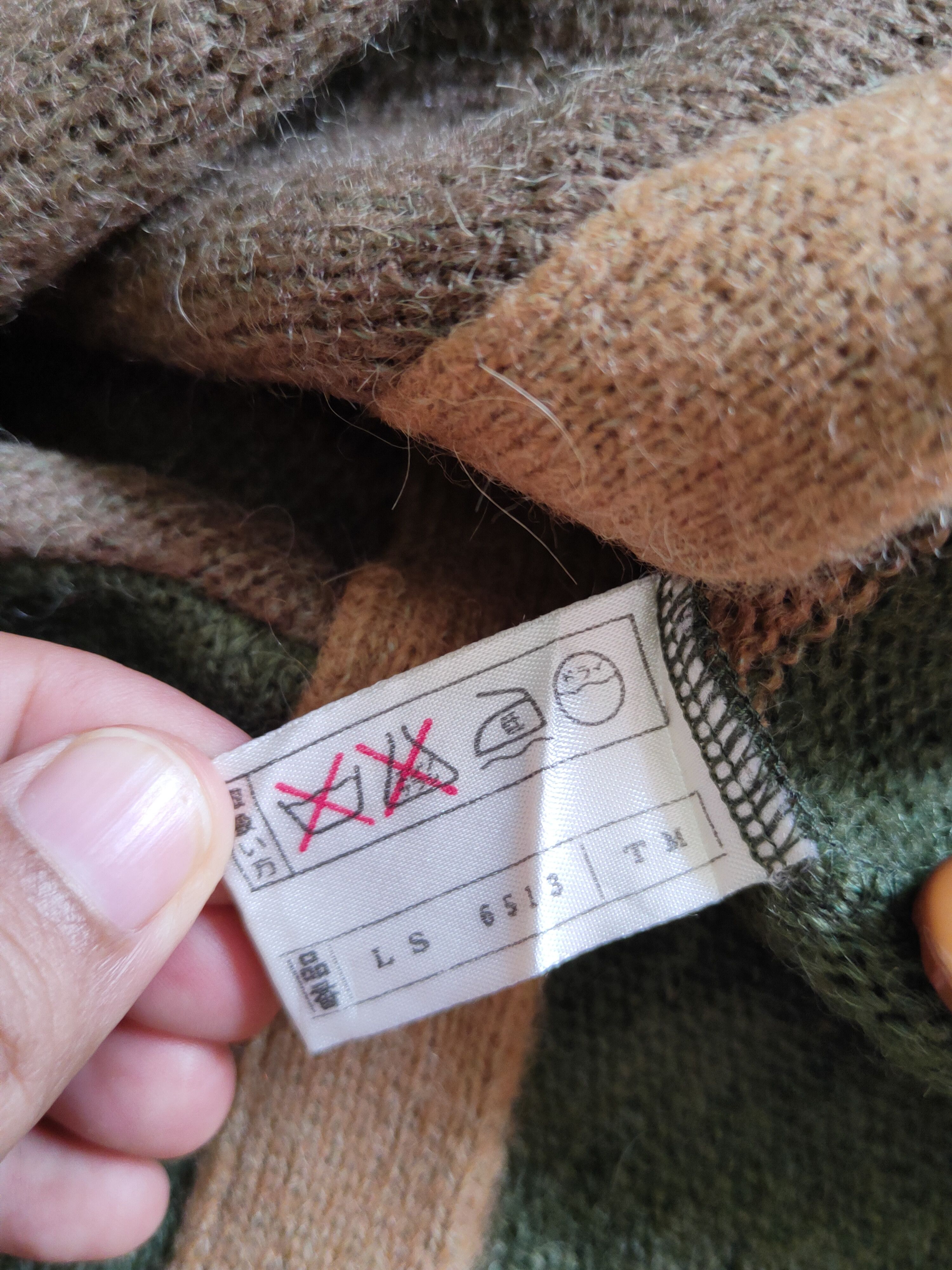 Vintage Les Sportique Green Brown Knitwear Sweatshirts #S2382 Size M / US 6-8 / IT 42-44 - 10 Thumbnail