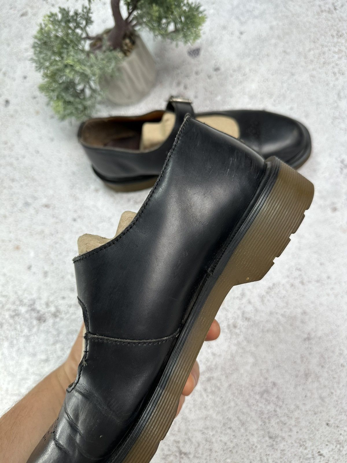 Dr. Martens × Vintage Vintage 90s Dr Martens Goth Chunky Platform Leather Mules 10 Size US 8 / EU 41 - 11 Thumbnail
