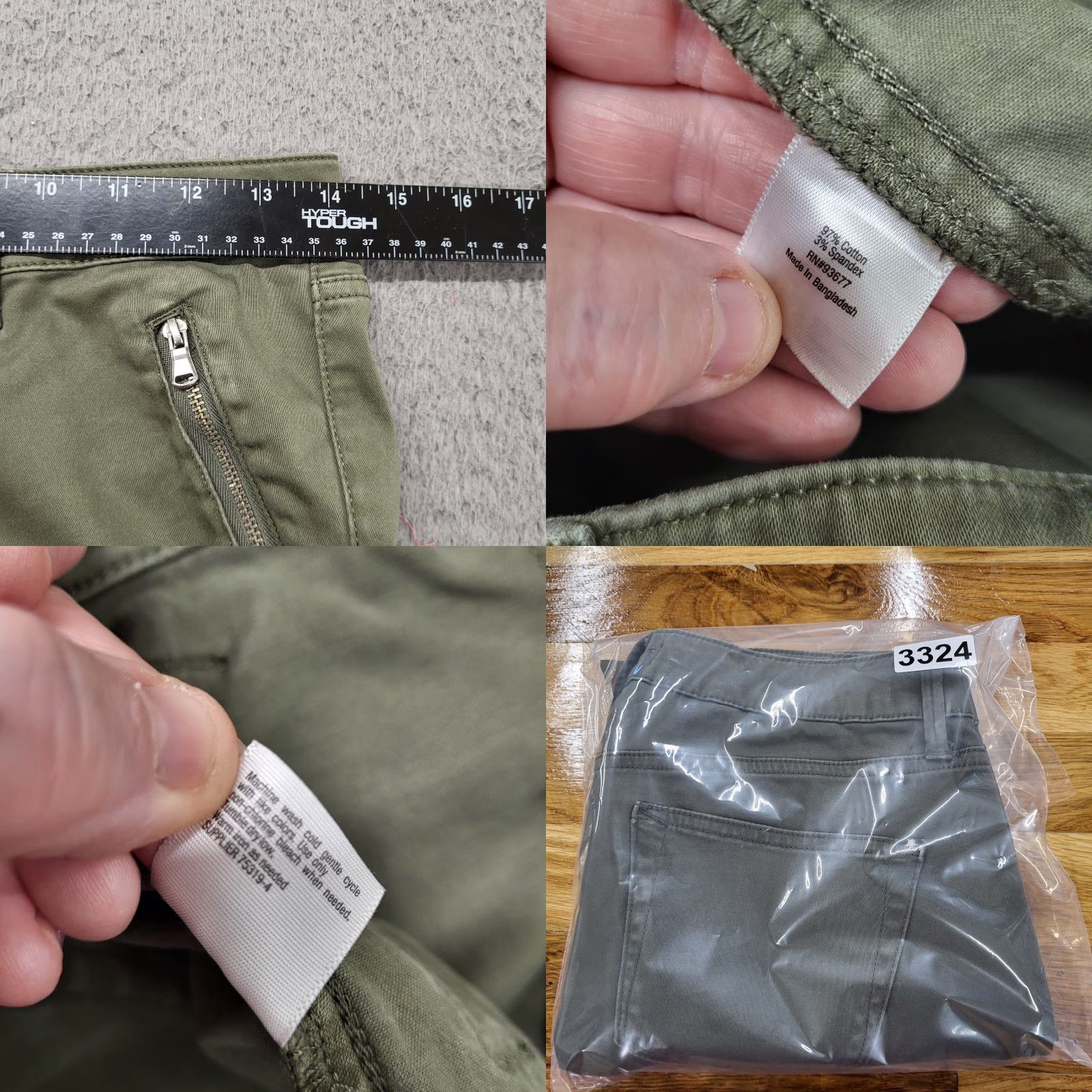 Olive a.n.a. A New Approach Women's Size 6 Petite Olive Green Cargo Pants Cropped Zip Size 28" / US 6 / IT 42 - 8 Thumbnail