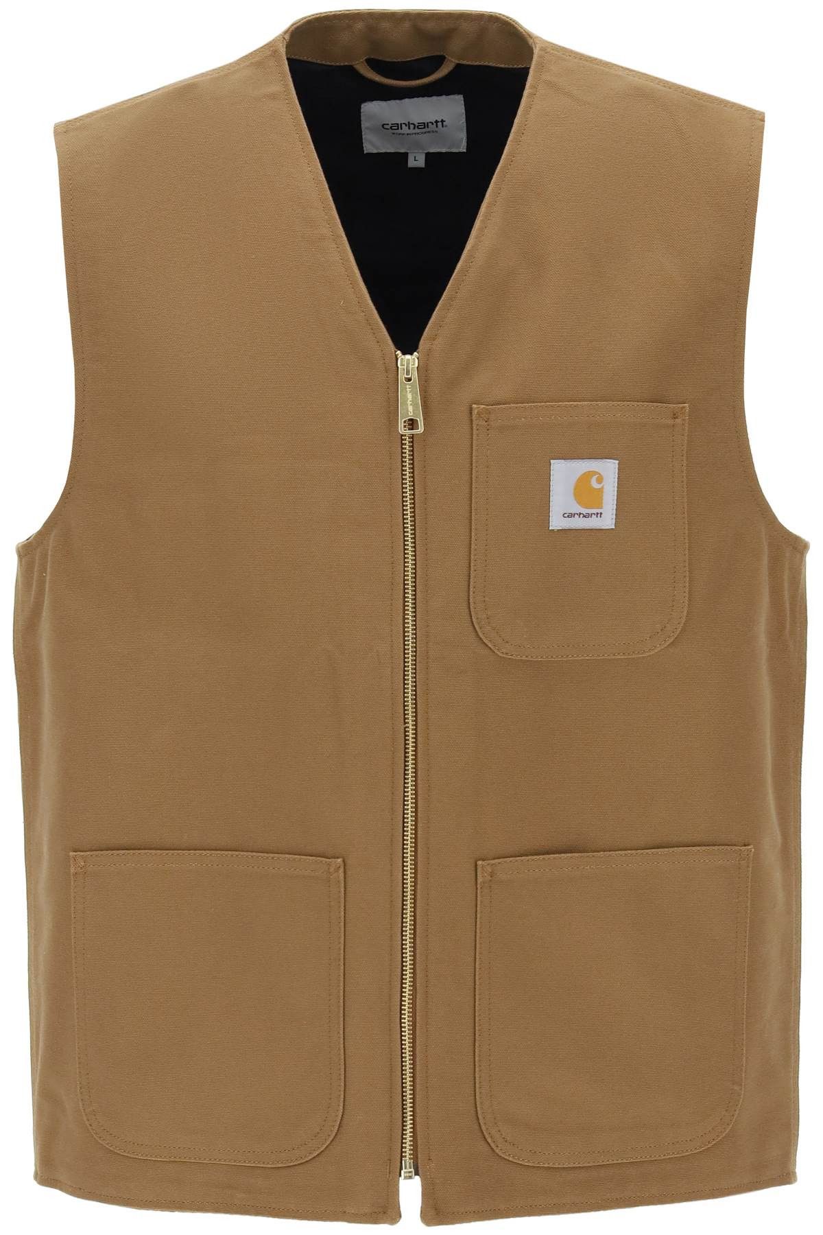 image of Carhartt Wip Arbor Cotton Canvas Vest in Marrone, Men's (Size Small)