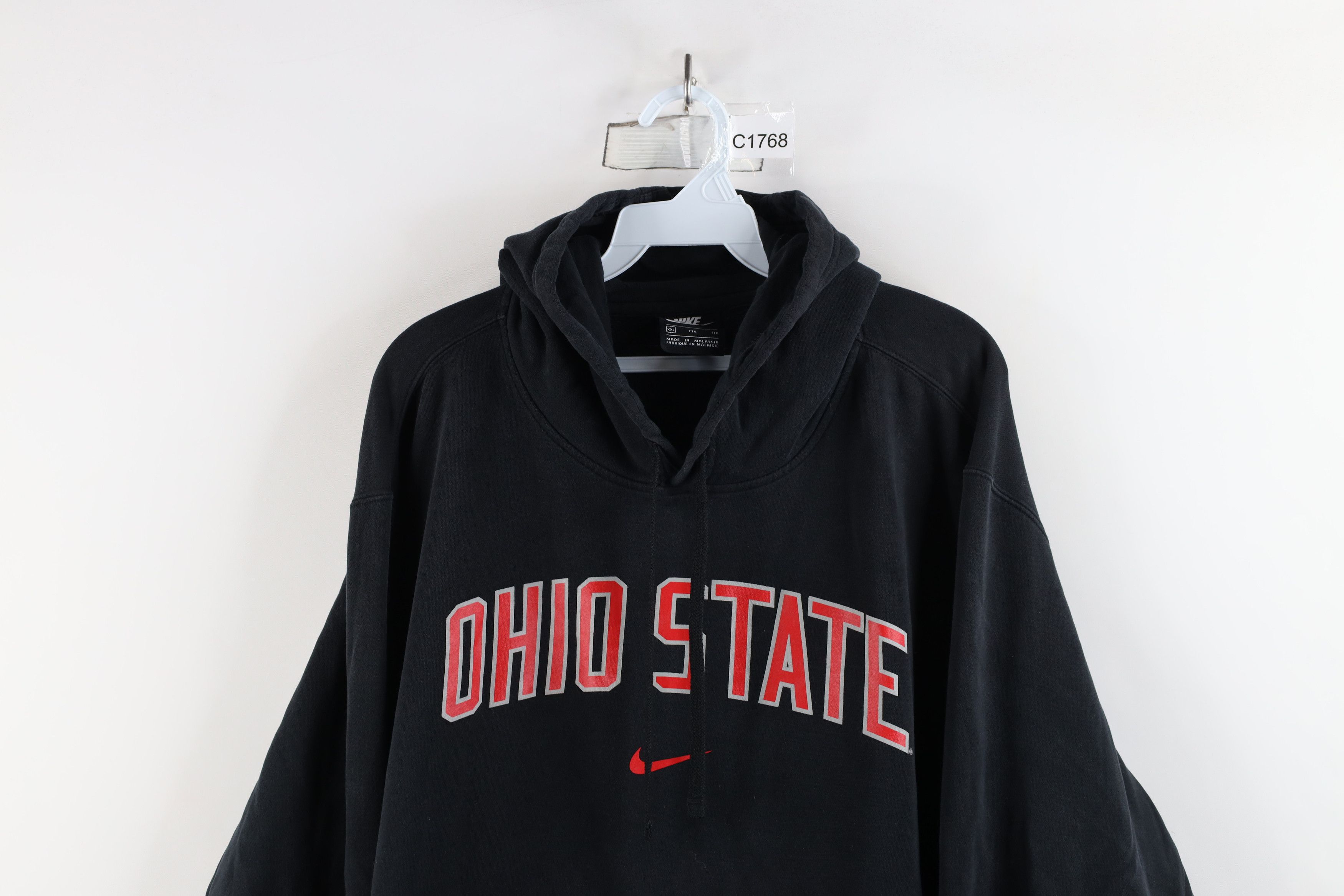 Nike × Vintage Vintage Nike Swoosh Ohio State University Hoodie Black Size US XXL / EU 58 / 5 - 2 Thumbnail