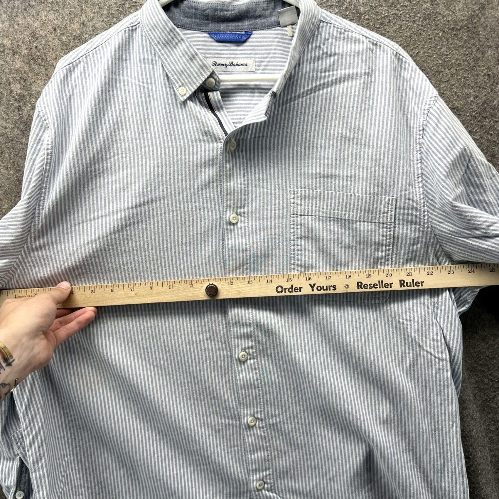 Tommy Bahama VINTAGE Tommy Bahama Shirt Mens XL Blue White Striped Button Down Long Sleeve Casual Size US XL / EU 56 / 4 - 5 Thumbnail