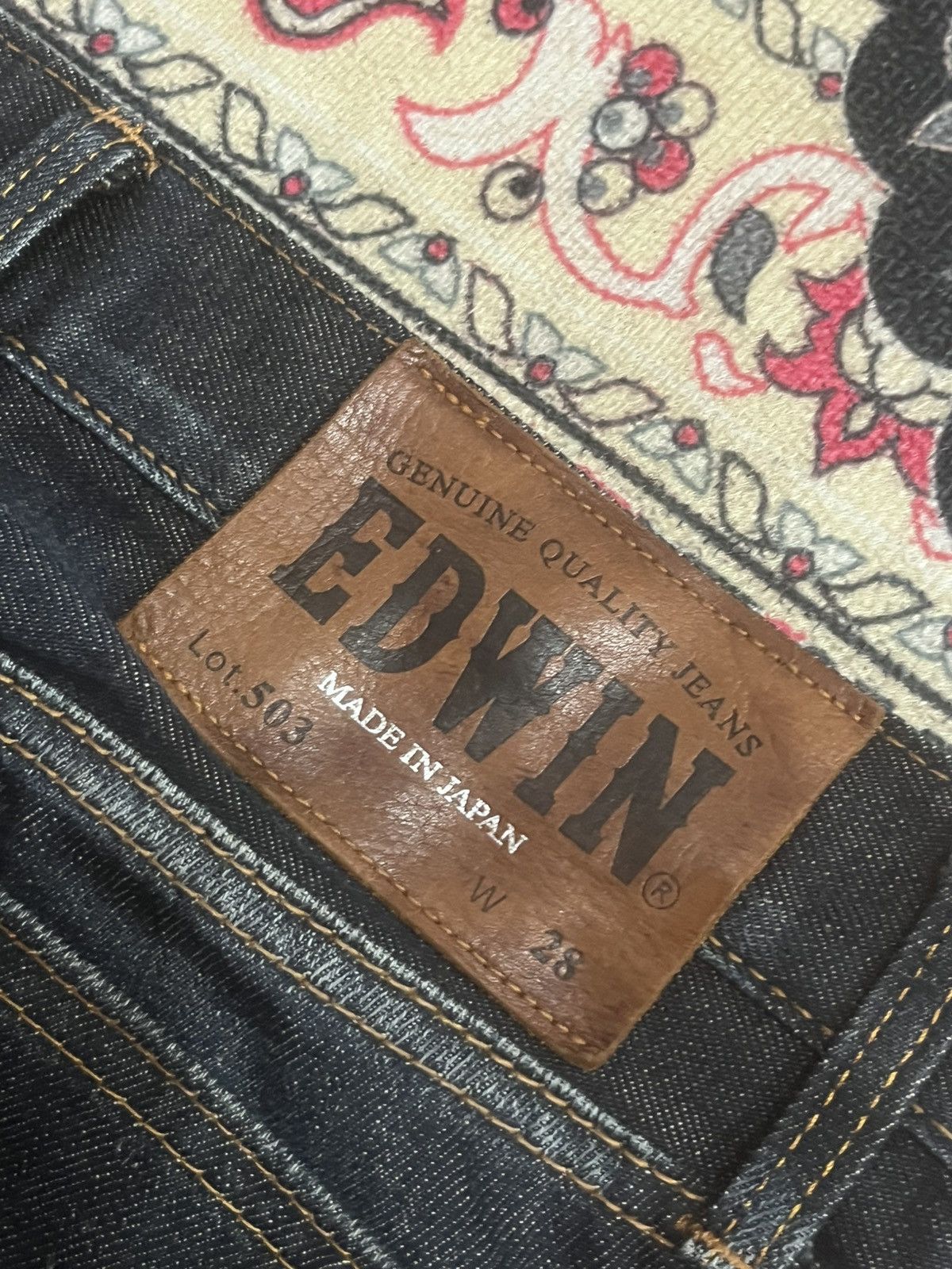 Edwin Vintage Edwin Japan Dark Faded Narrow Straight Ripped Jeans Size 28" / US 6 / IT 42 - 8 Thumbnail