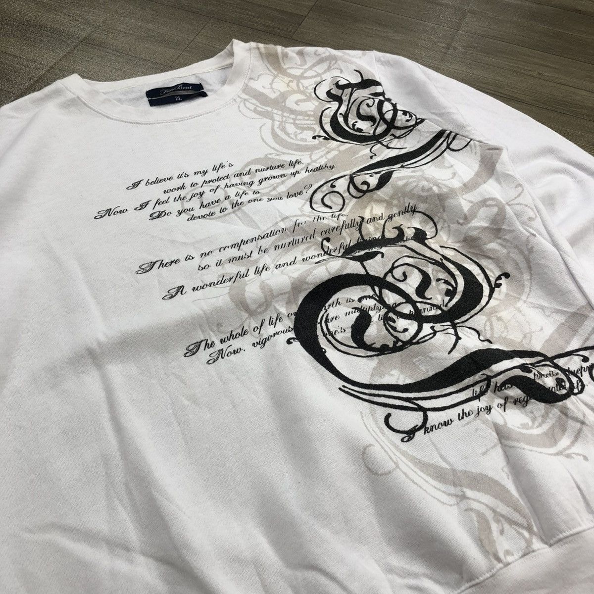 If Six Was Nine × Japanese Brand × Le Grande Bleu (L.G.B.) 2000s Free Beat Poem Tribal Goa Lgb Punk Style Sweatshirt Size US L / EU 52-54 / 3 - 4 Thumbnail